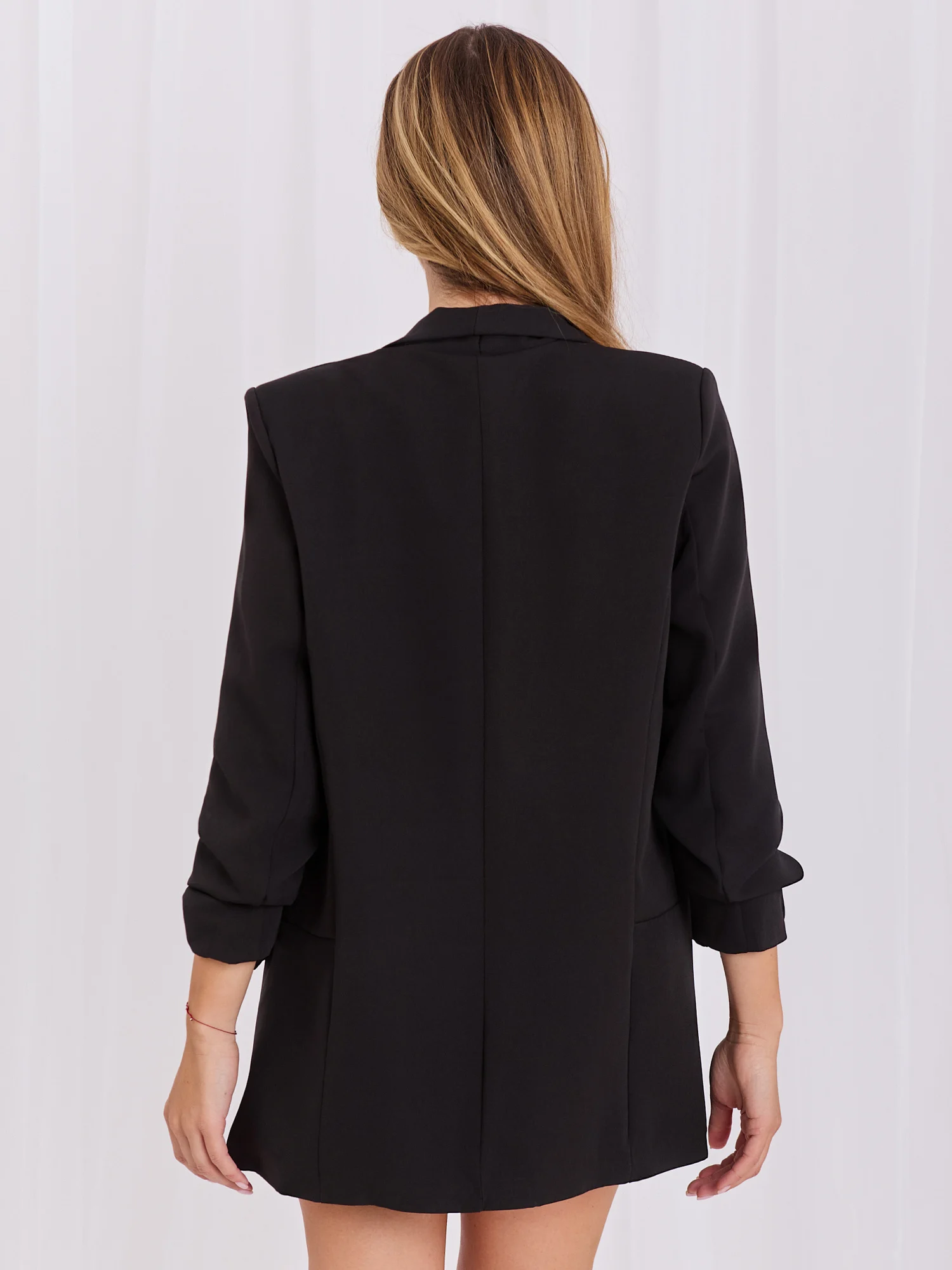 Sacou Dama Maneca 3/4, Elegant, ITALY MODA, Negru Eleganta Office Marimi Mari - imagine 4