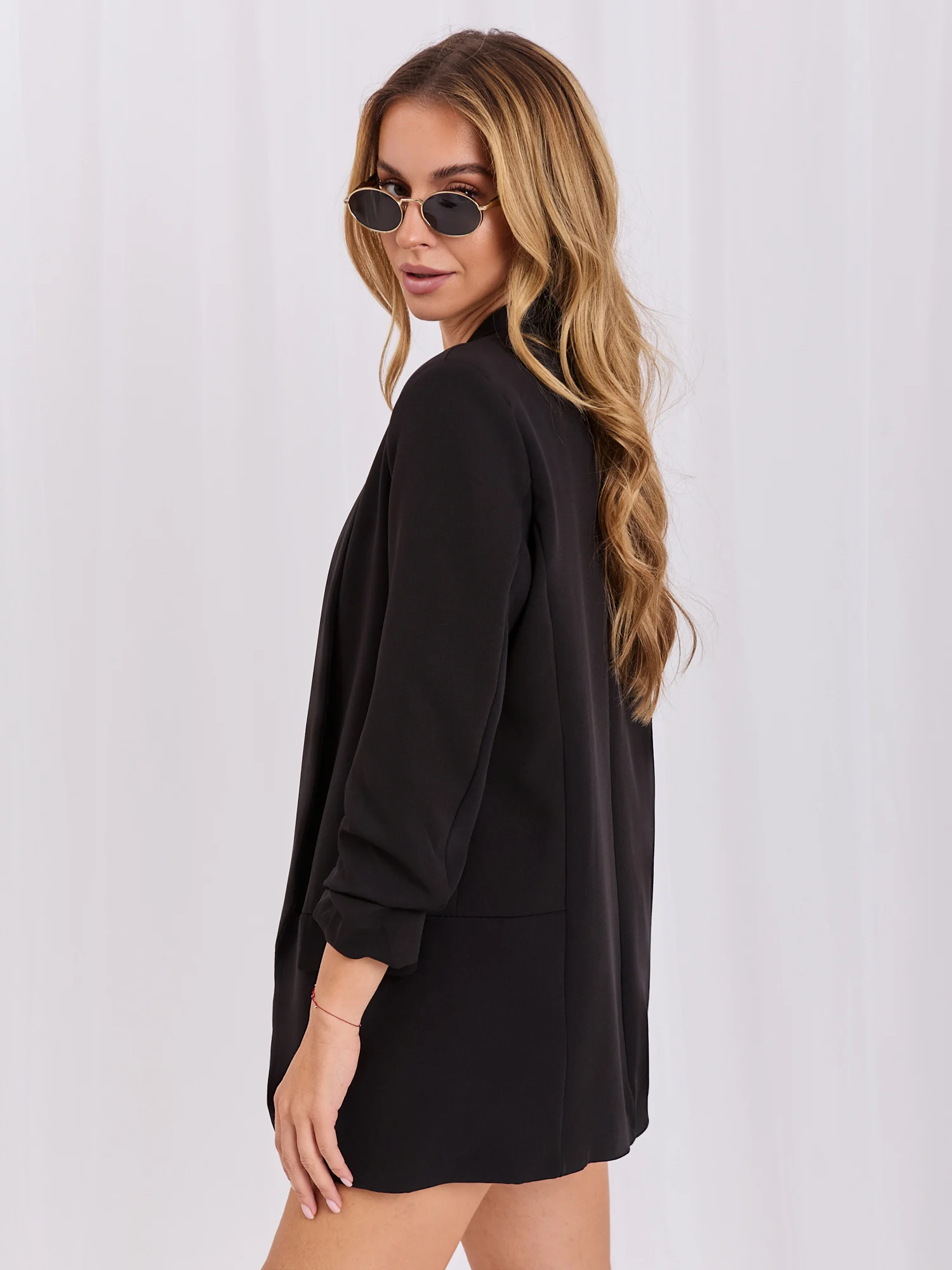 Sacou Dama Maneca 3/4, Elegant, ITALY MODA, Negru Eleganta Office Marimi Mari - imagine 7