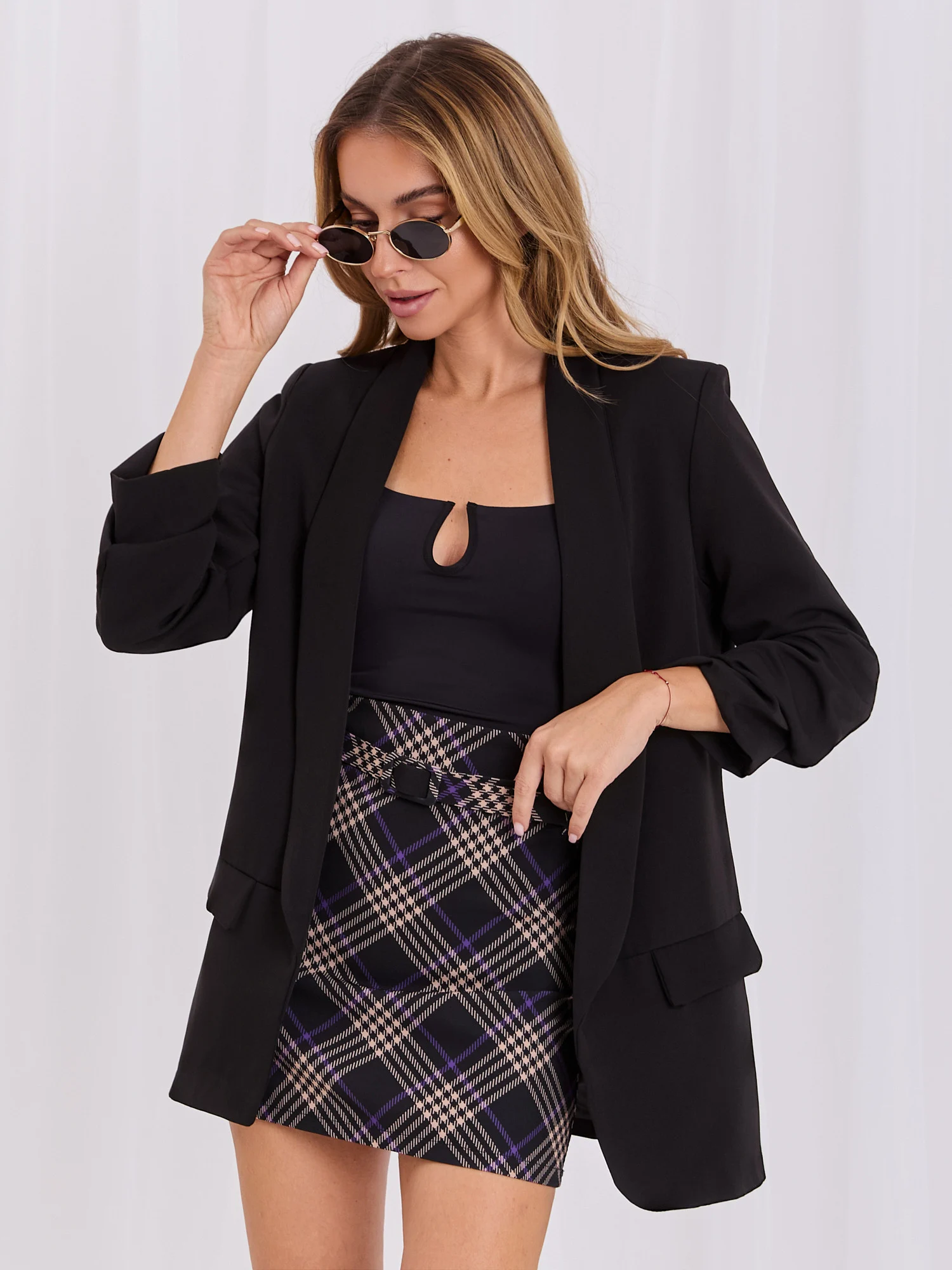 Sacou Dama Maneca 3/4, Elegant, ITALY MODA, Negru Eleganta Office Marimi Mari - imagine 6