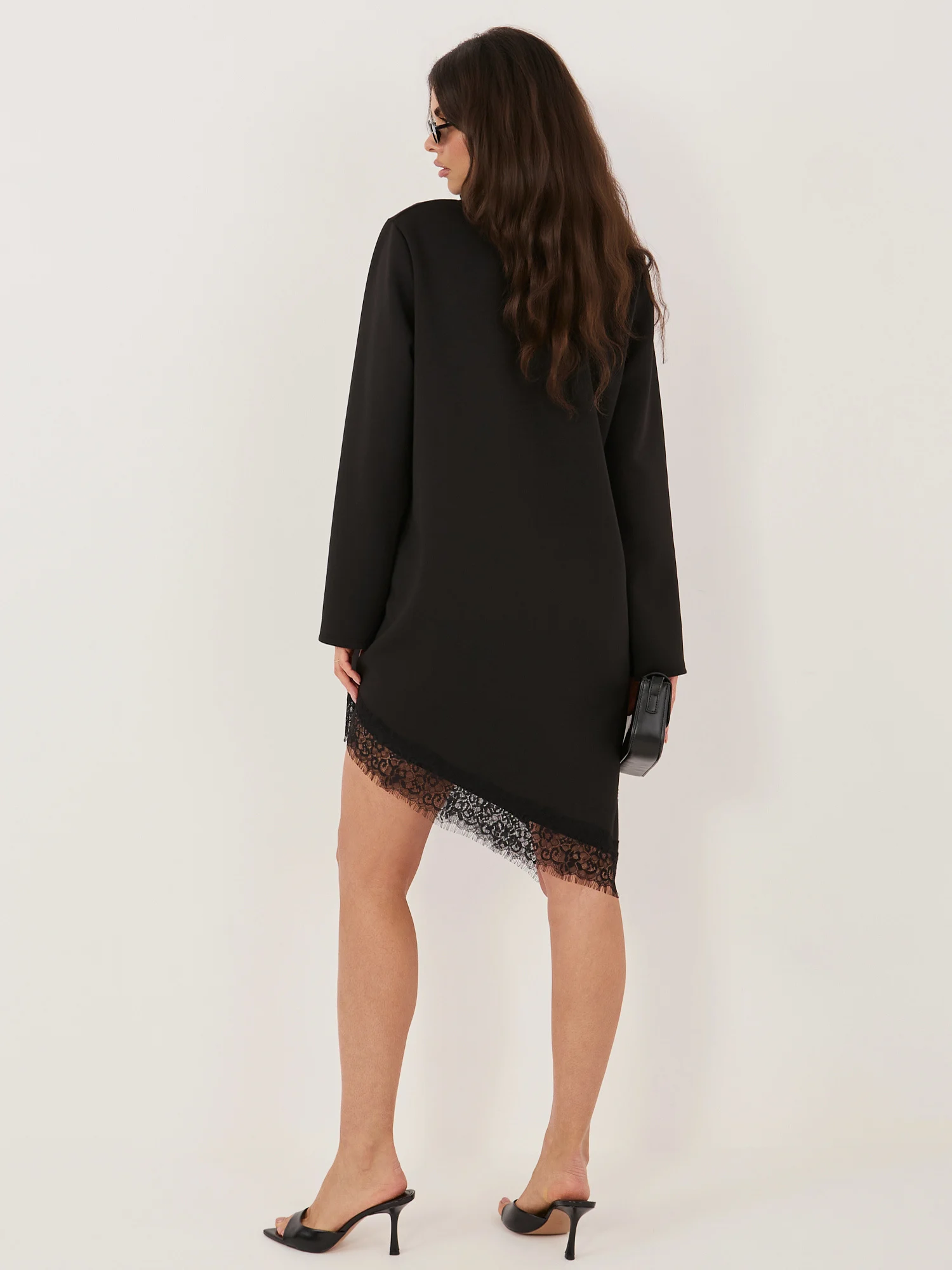 Rochie Dama Maxi, Dantela, Och Bella, Negru Eleganta Office - imagine 6