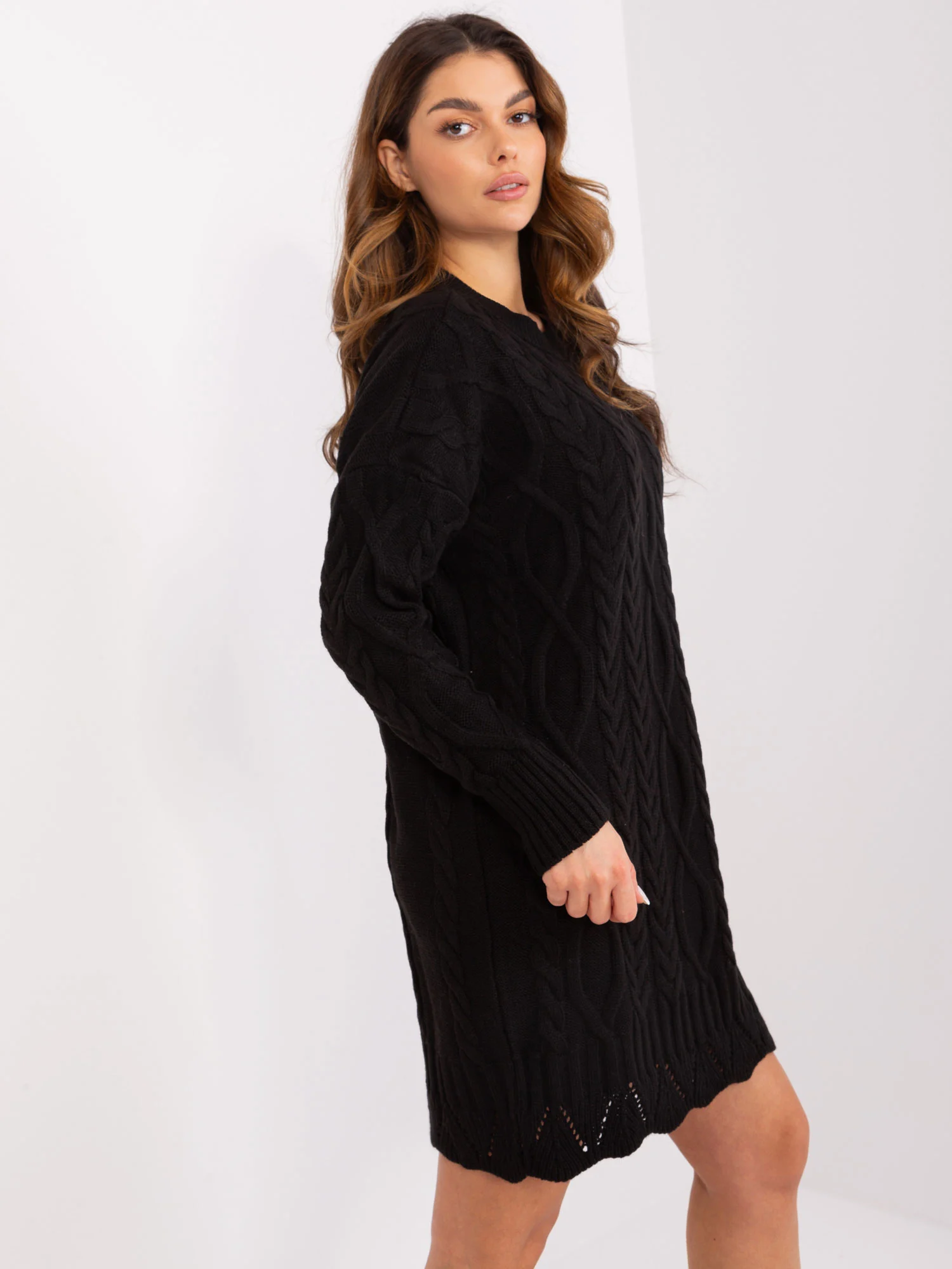 Rochie Dama Midi, Decolteu rotund, RUE PARIS, Negru Casual - Image 6