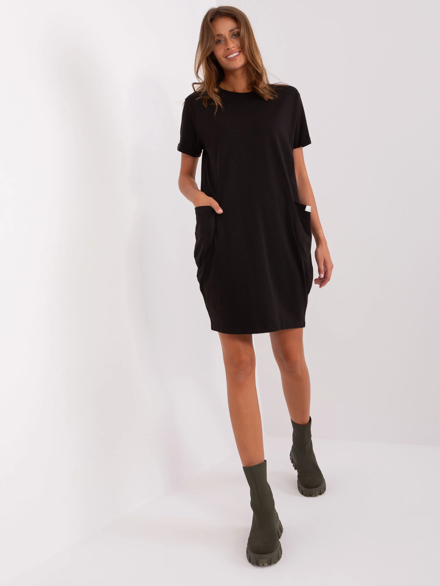 Rochie Dama Mini, Rochie dreapta, RUE PARIS, Negru de Vara - imagine 4