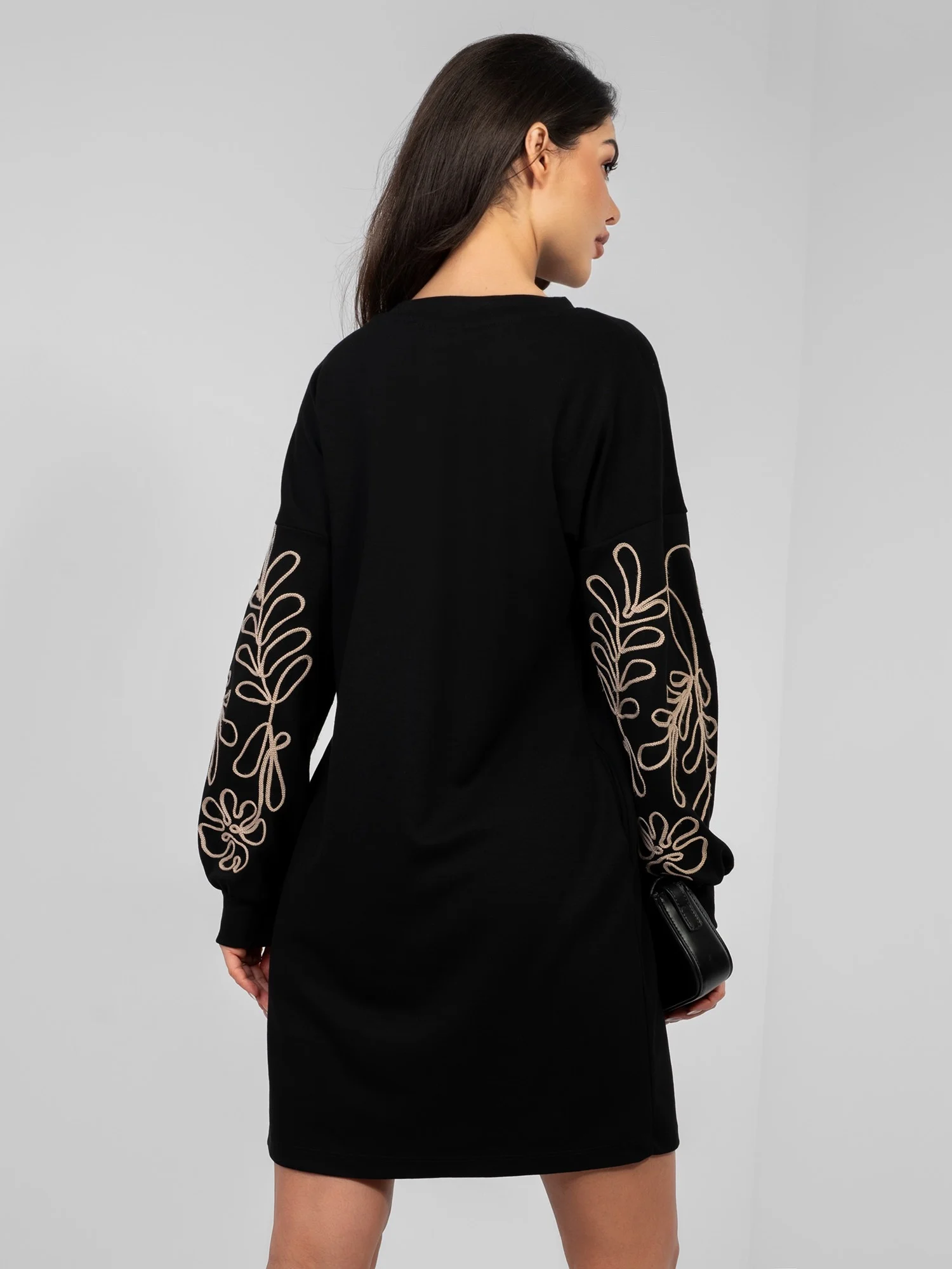 Rochie Dama Mini, Imprimat, RUE PARIS, Negru - Image 3