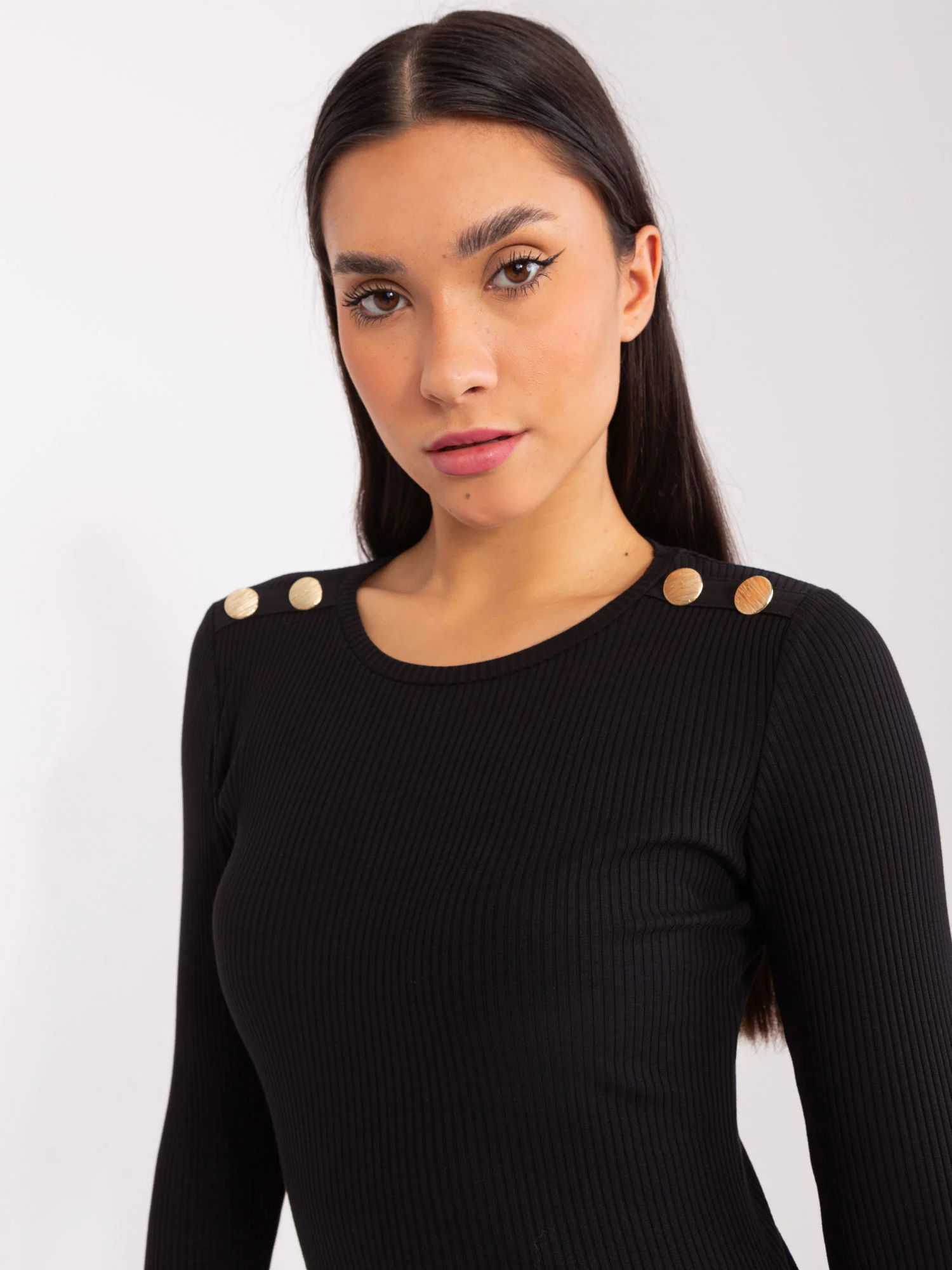 Rochie Dama Maneca lunga, Dungi, BASIC FEEL GOOD, Negru Eleganta Office - Image 6