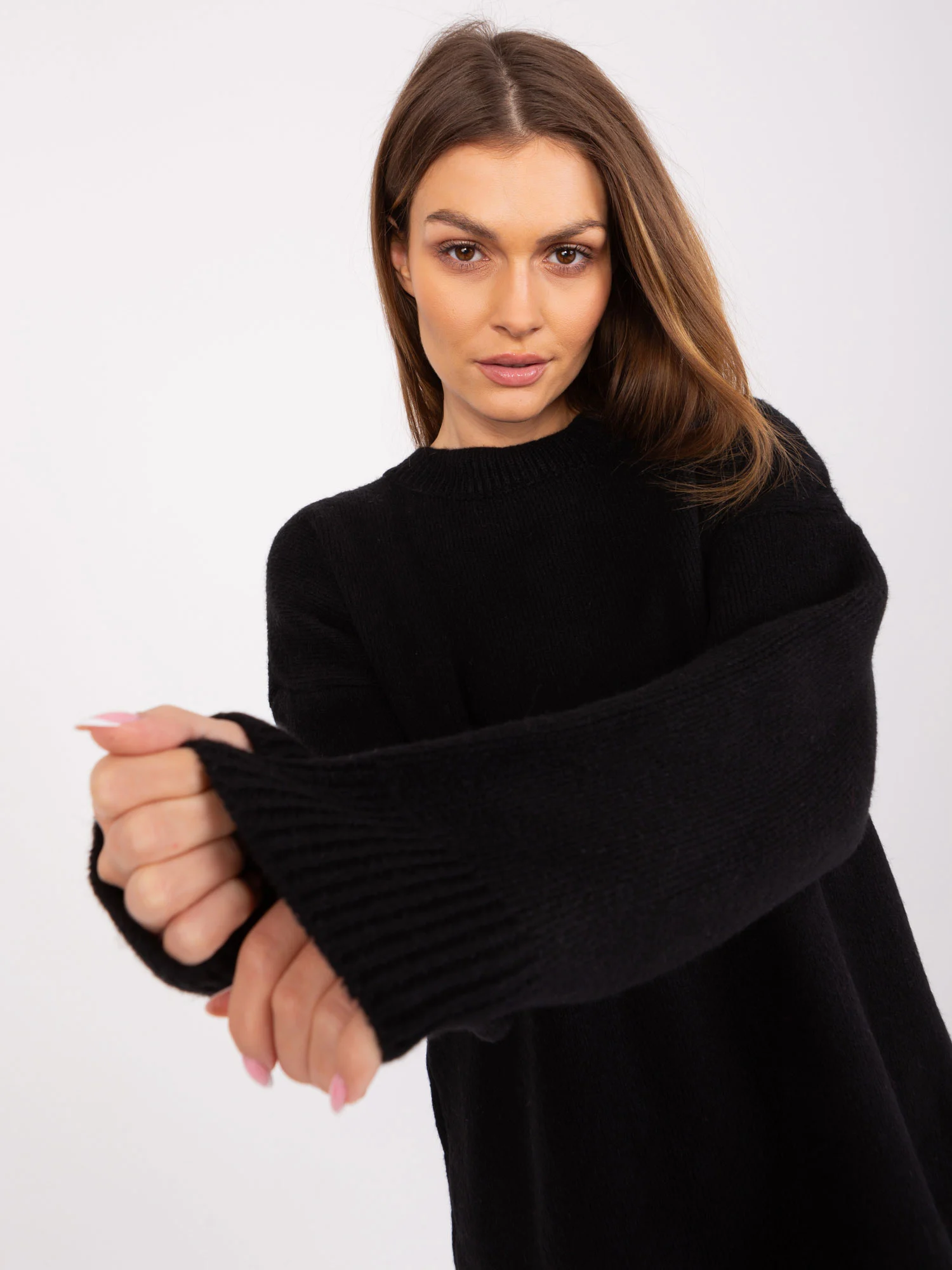 Rochie Dama Mini, Decolteu rotund, BADU, Negru Eleganta Office - imagine 2