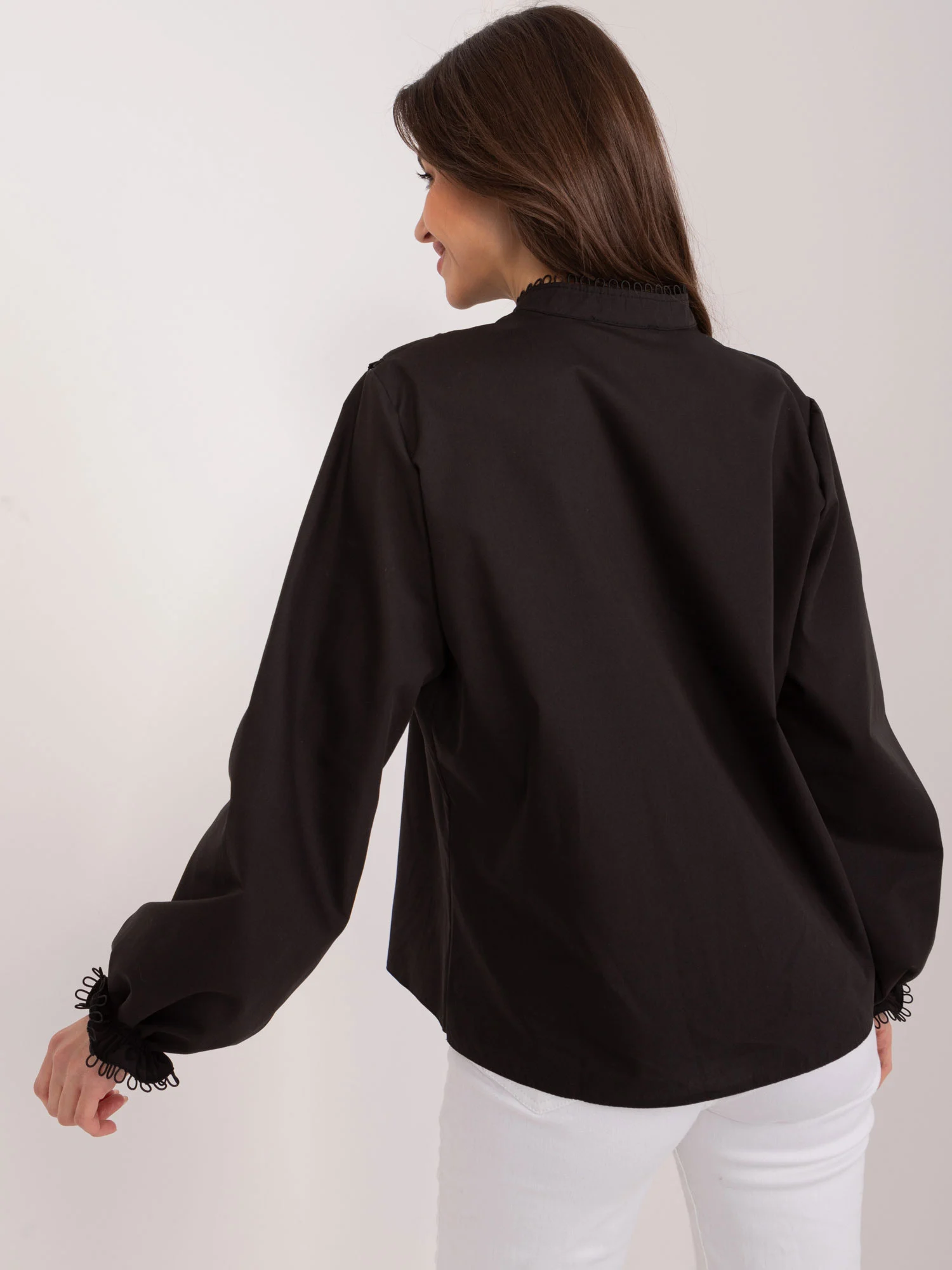 Camasa Dama Maneca lunga, Elegant, LAKERTA, Negru Eleganta Office - Image 4