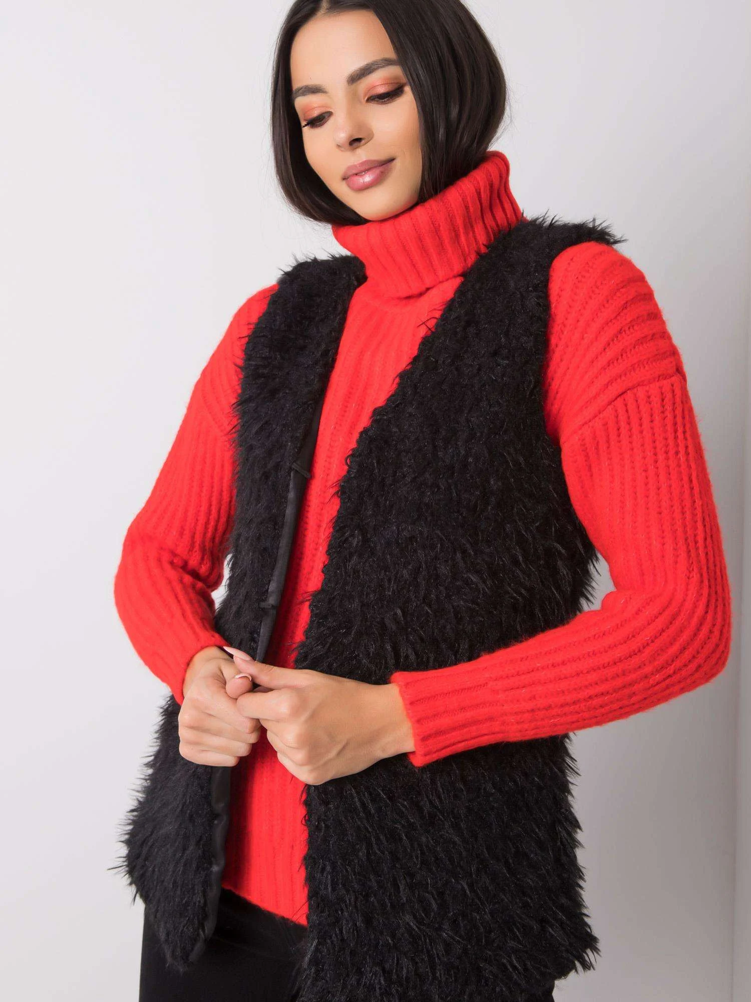 Vesta Dama Fara maneci, Fara maneci, Och Bella, Negru Eleganta Office Marimi Mari - imagine 4