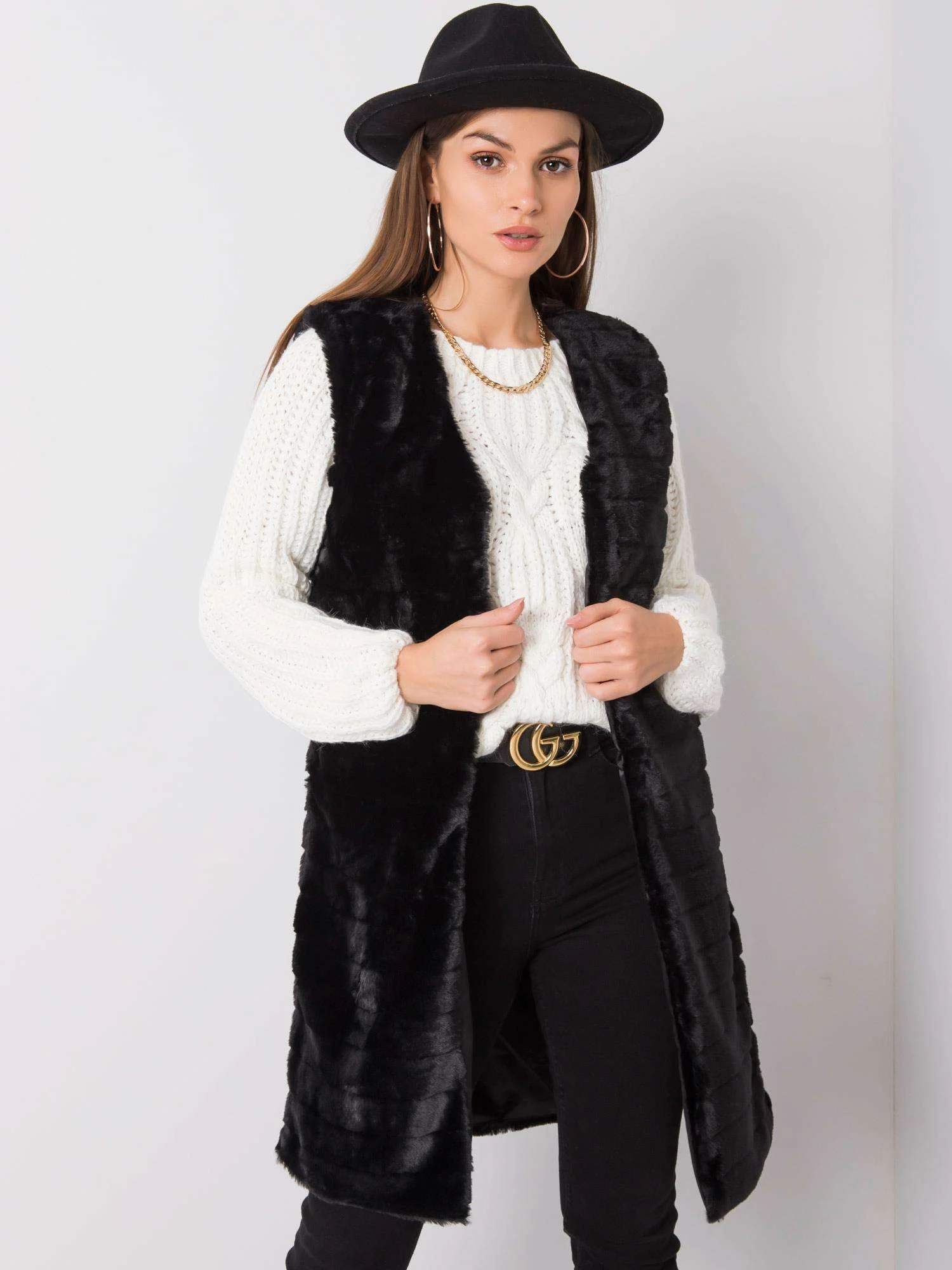 Vesta Dama Fara maneci, Elegant, Och Bella, Negru Eleganta Office - imagine 2