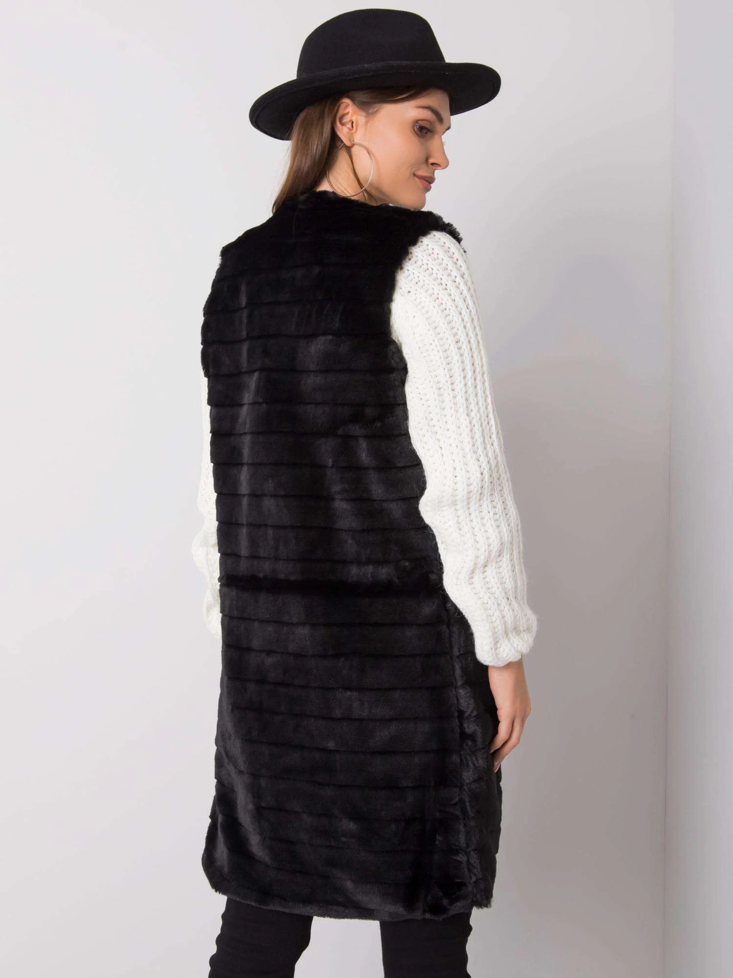 Vesta Dama Fara maneci, Elegant, Och Bella, Negru Eleganta Office - imagine 4
