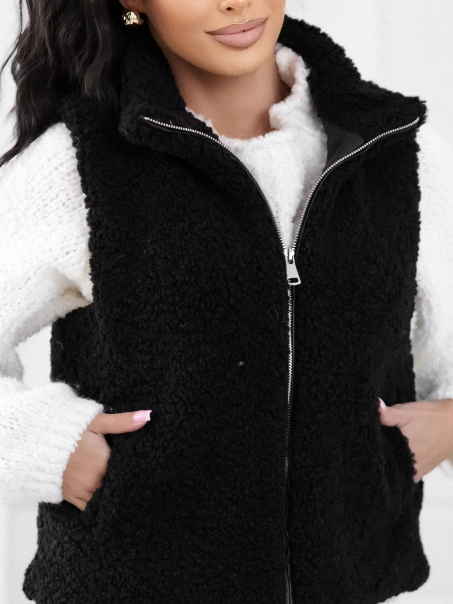Vesta Dama Fara maneci, Fara maneci, COZY SHELLS, Negru de Vara Marimi Mari - imagine 5