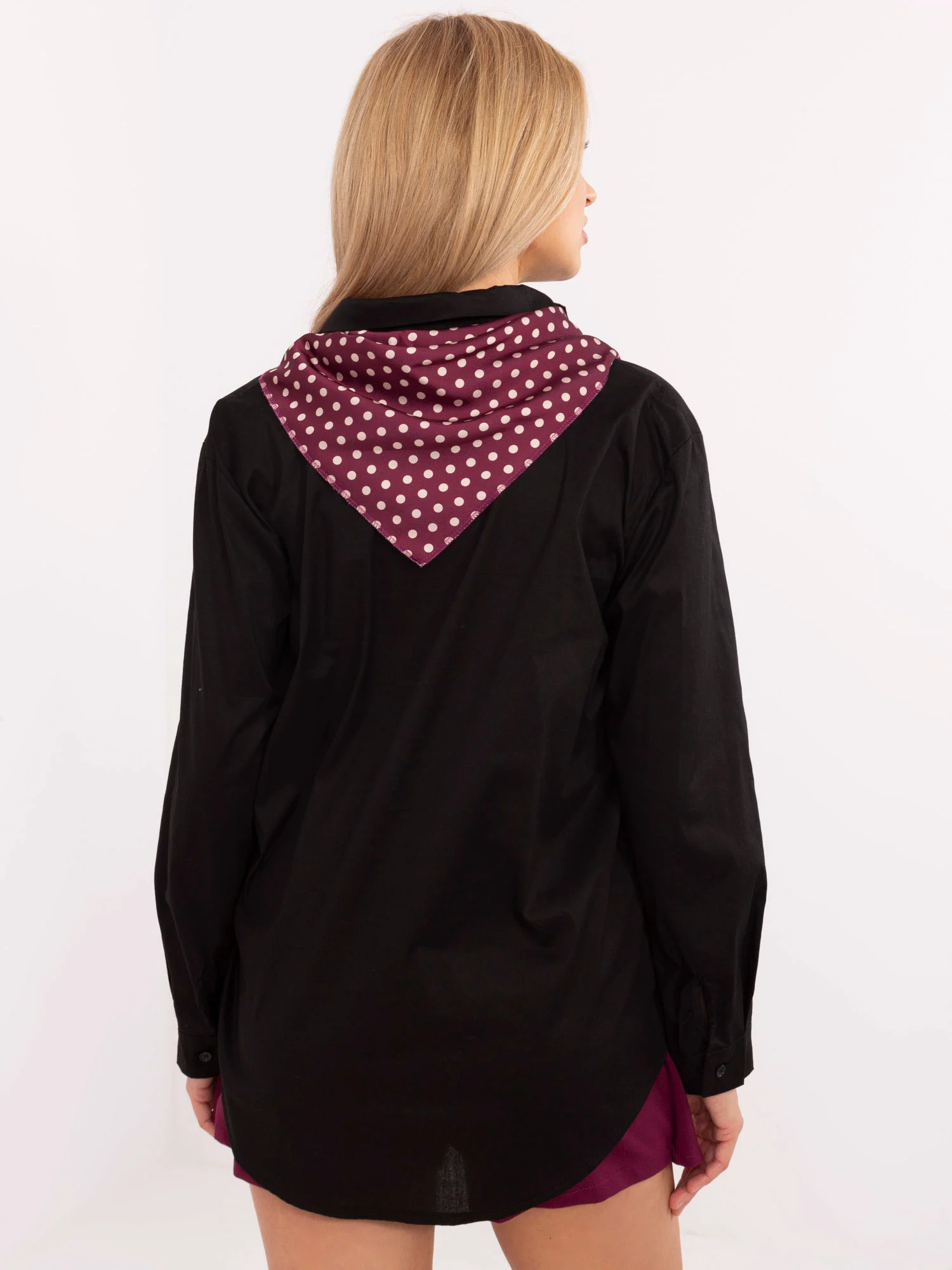Camasa Dama Maneca lunga, Elegant, ITALY MODA, Negru Eleganta Office - imagine 5