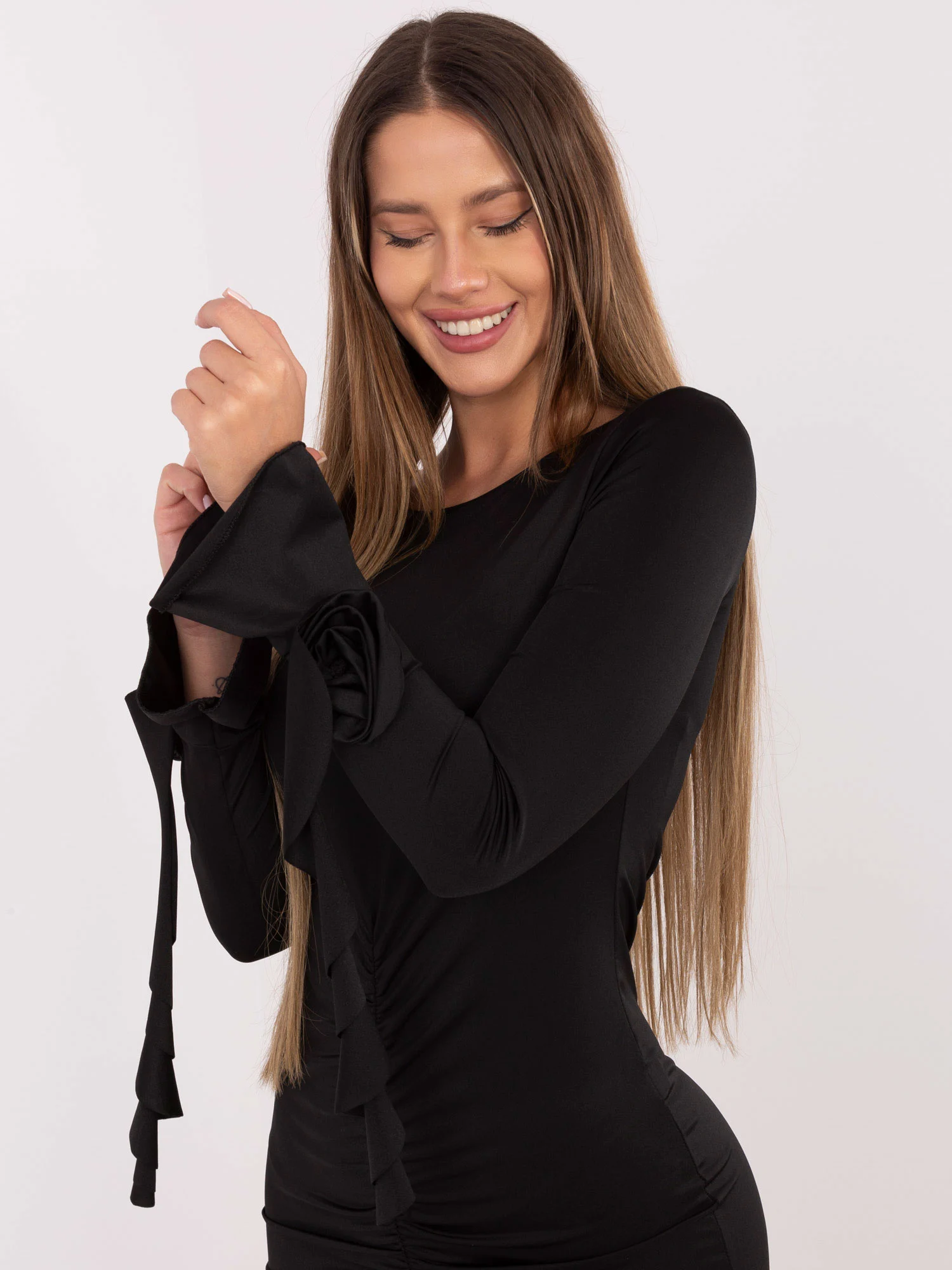 Rochie Dama Maxi, Rochie creion, ITALY MODA, Negru de Petrecere - Image 3