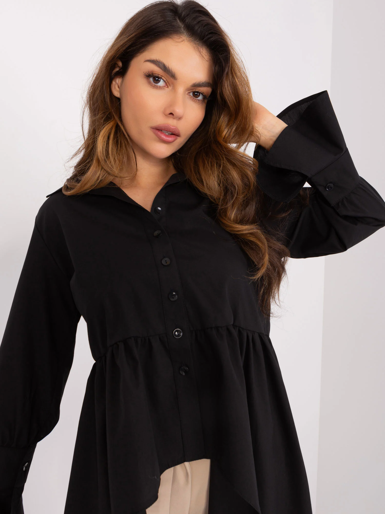 Camasa Dama Maneca lunga, Retro, LAKERTA, Negru de Petrecere - imagine 5