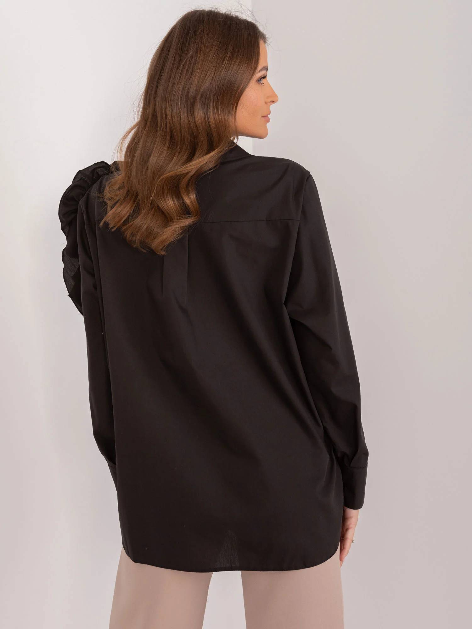 Camasa Dama Maneca lunga, Elegant, LAKERTA, Negru Eleganta - imagine 5