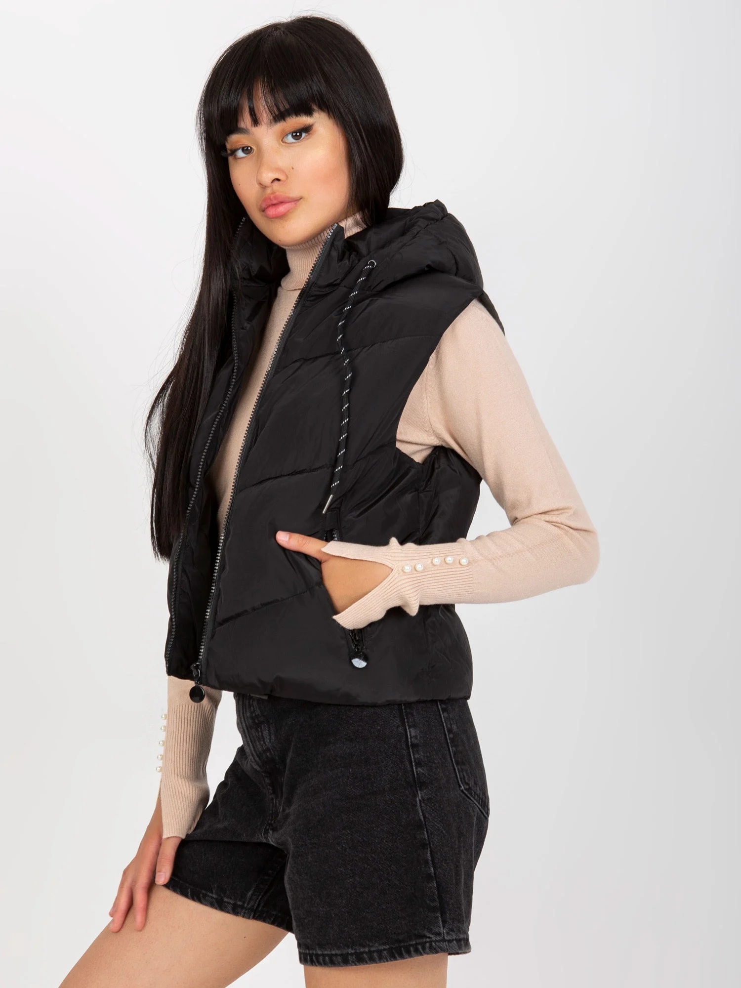 Vesta Dama Mini, Fara maneci, Z-Desing Jacket Style, Negru Eleganta Office Marimi Mari - imagine 5