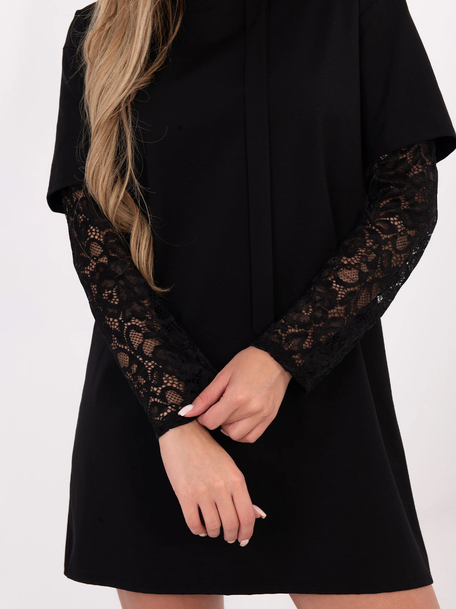 Rochie Dama Maxi, Dantela, ITALY MODA, Negru Eleganta Office - Image 3
