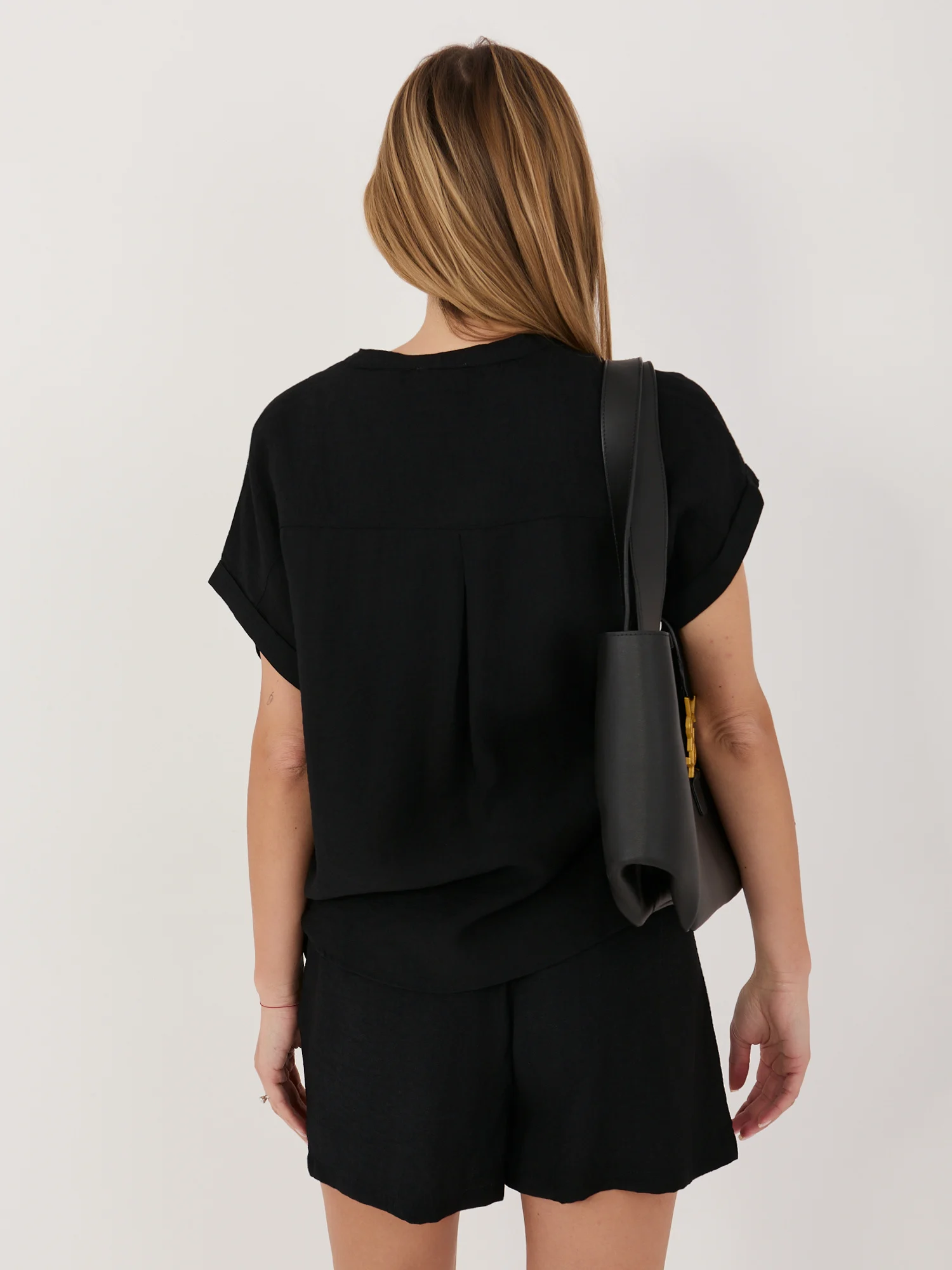 Bluza Dama Mini, Decolteu in V, Sublevel, Negru Marimi Mari - imagine 5