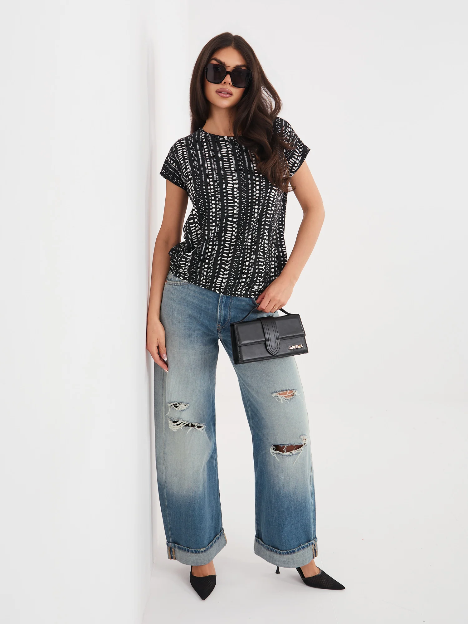 Tricou Dama Mini, Decolteu rotund, Sublevel, Negru Marimi Mari - imagine 6