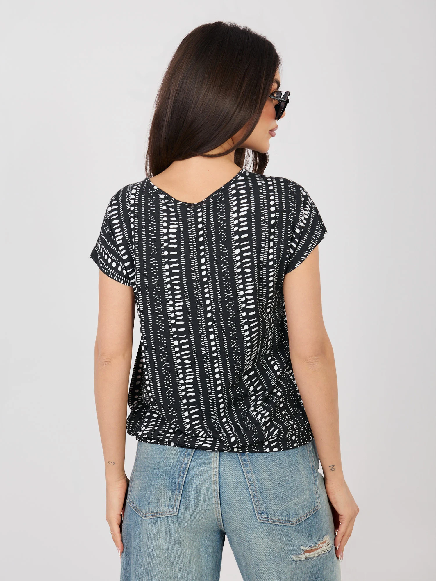 Tricou Dama Mini, Decolteu rotund, Sublevel, Negru Marimi Mari - imagine 7