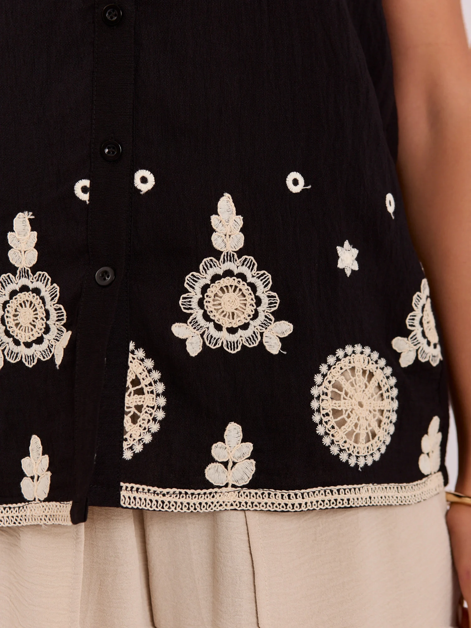 Camasa Dama Decolteu in V, Viscoza, ITALY MODA, Negru Casual - imagine 6