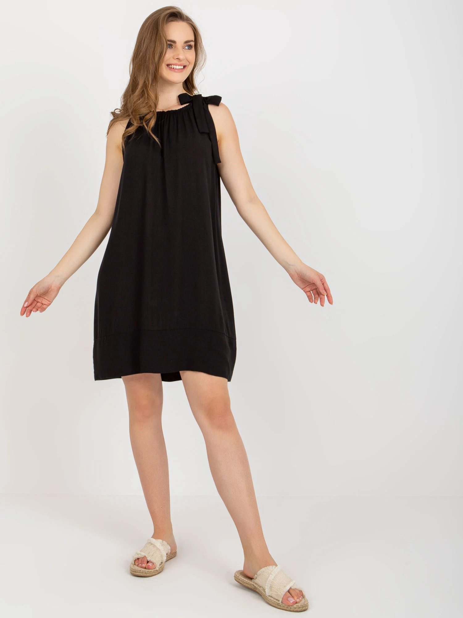 Rochie Dama Fara maneci, Oversize, Och Bella, Negru de Vara - imagine 6