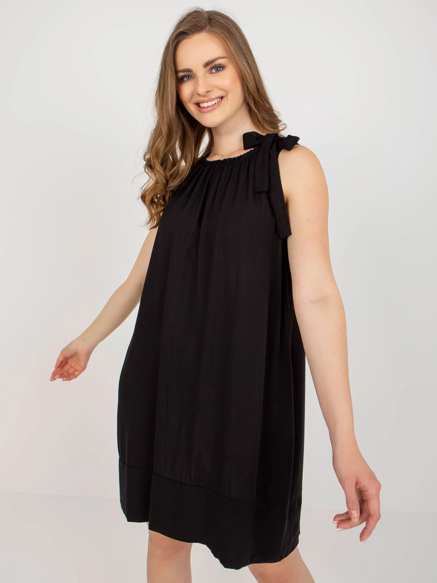 Rochie Dama Fara maneci, Oversize, Och Bella, Negru de Vara - imagine 4
