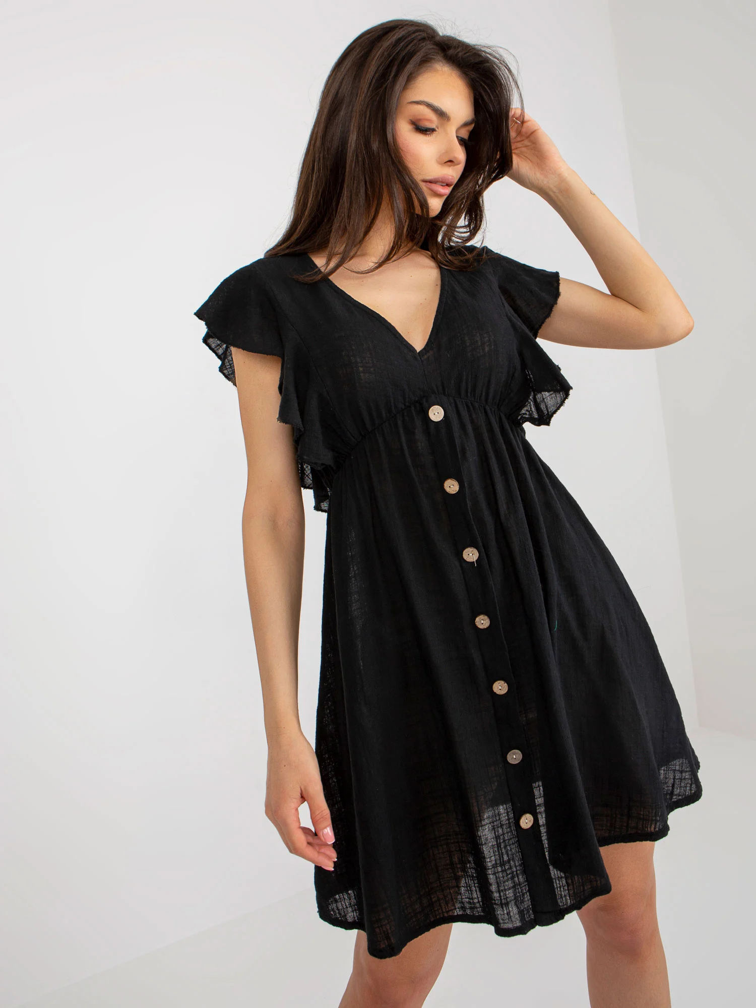 Rochie Dama Maxi, Lejera, Och Bella, Negru de Vara - Image 4
