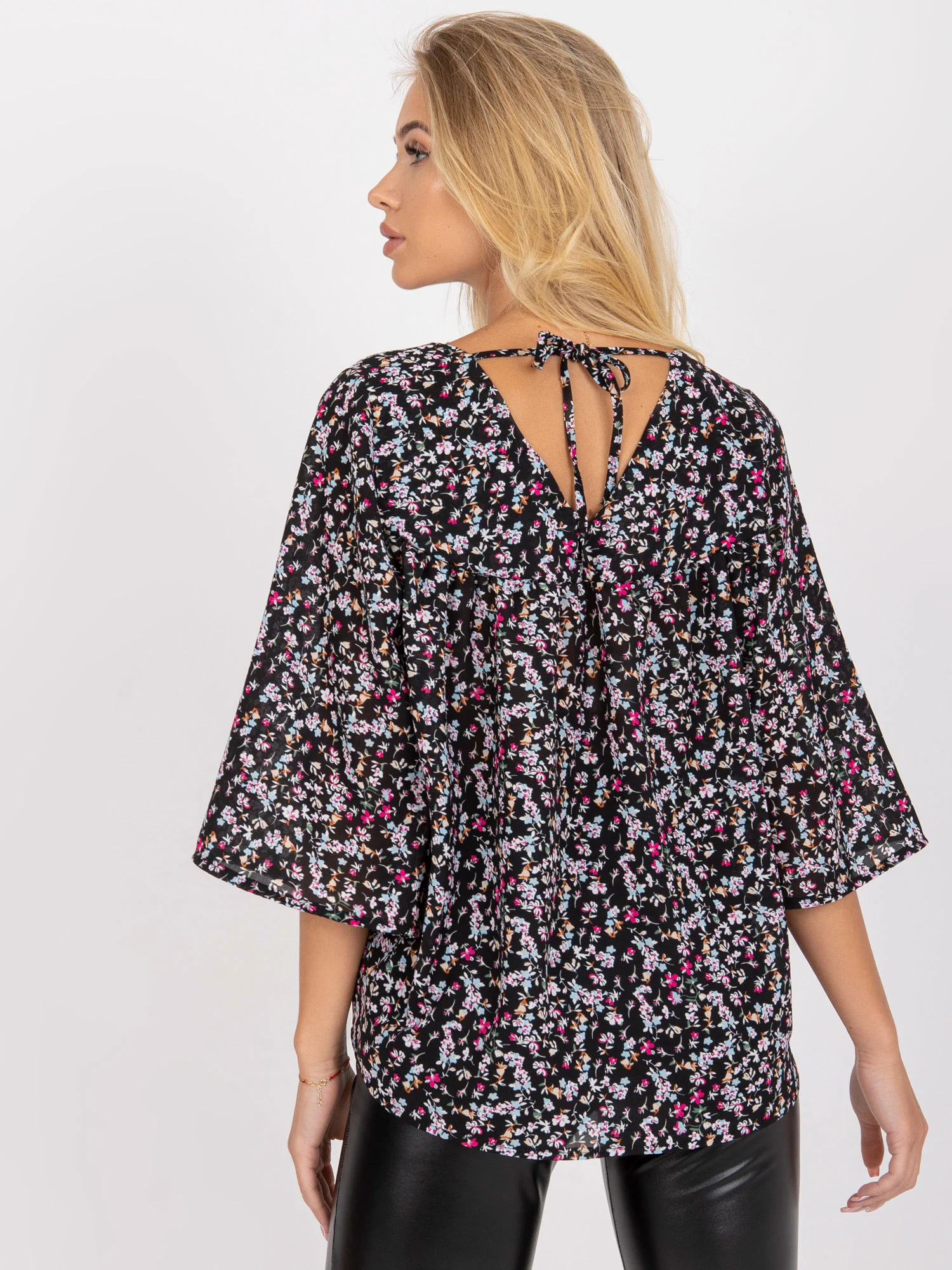 Bluza Dama Maneca 3/4, Floral, ZULUNA, Roz Eleganta Office - imagine 3
