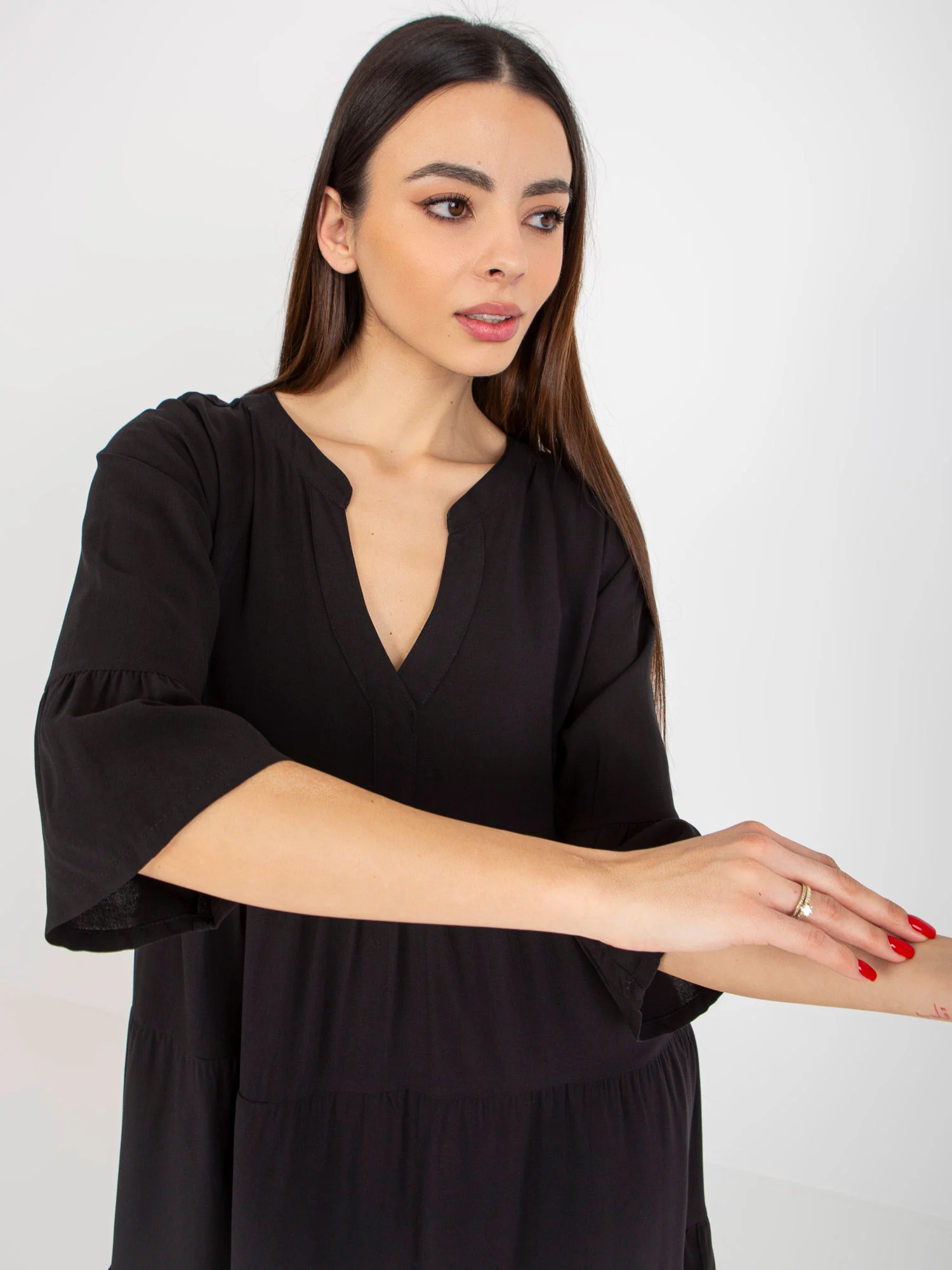 Rochie Dama Maneca 3/4, Oversize, Sublevel, Negru de Vara - Image 6