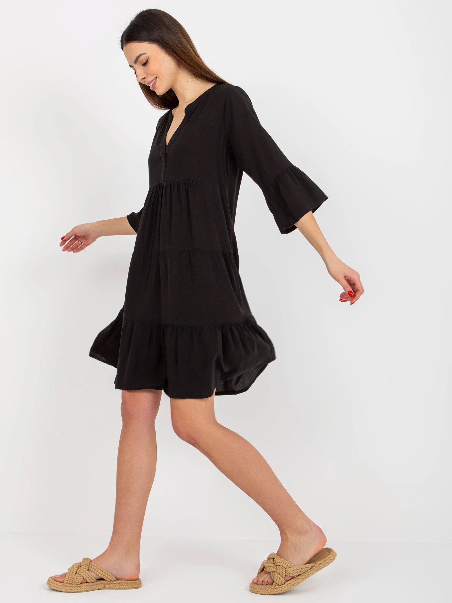 Rochie Dama Maneca 3/4, Oversize, Sublevel, Negru de Vara - Image 5