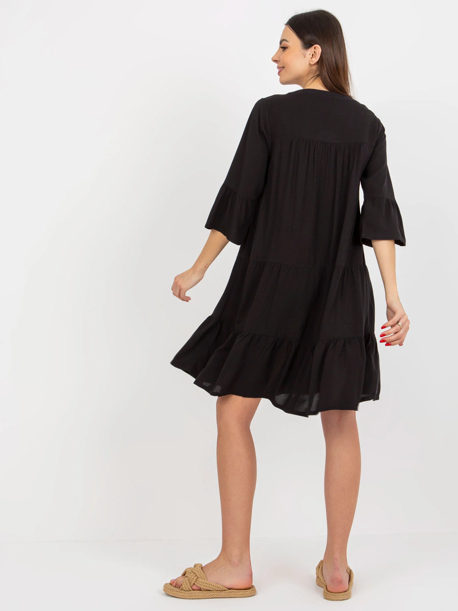 Rochie Dama Maneca 3/4, Oversize, Sublevel, Negru de Vara - Image 4