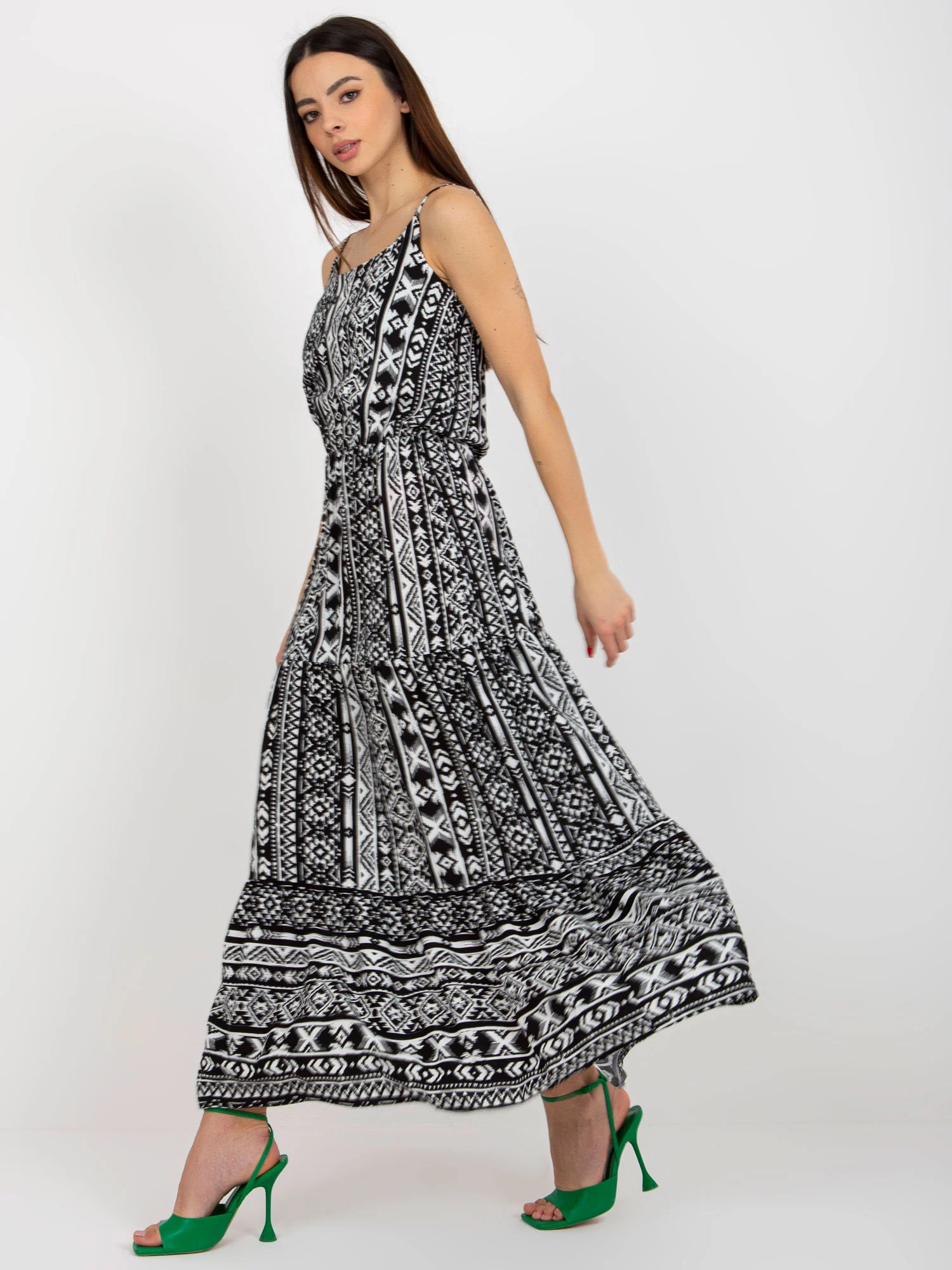 Rochie Dama Maxi, Lejera, Sublevel, Negru de Vara - Image 3