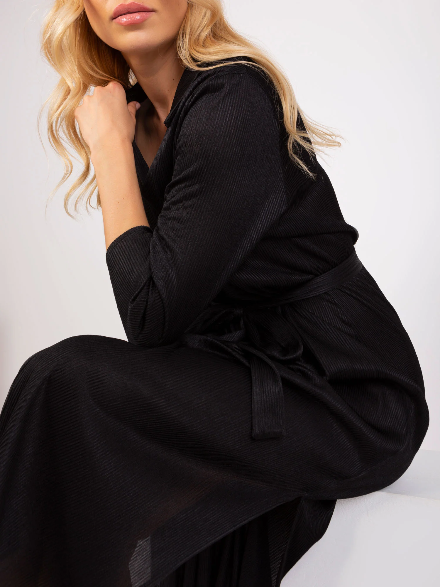 Rochie Dama Midi, Dungi, LAKERTA, Negru de Sarbatori - Image 5