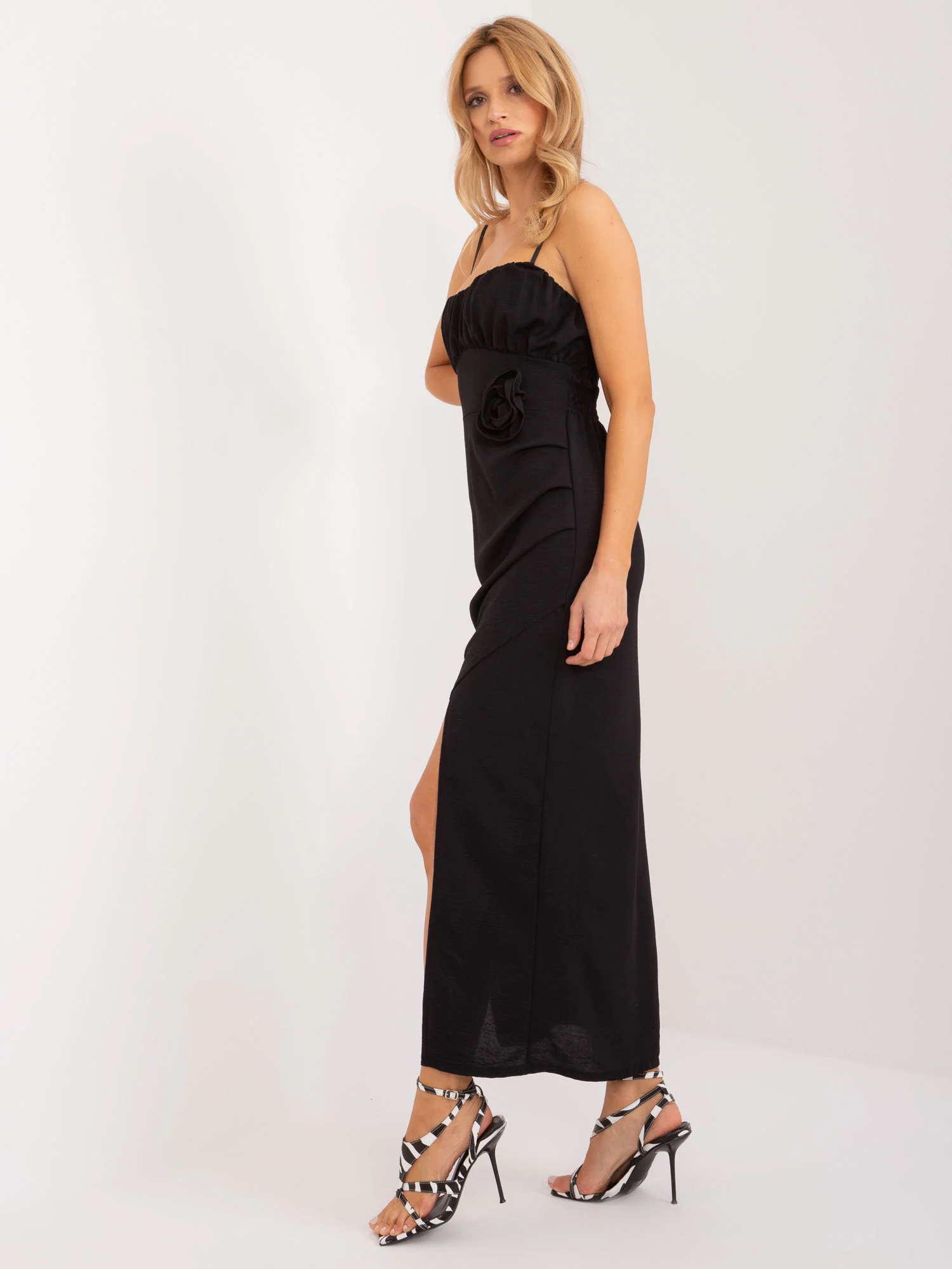 Rochie Dama Midi, Floral, ITALY MODA, Negru de Sarbatori - Image 5