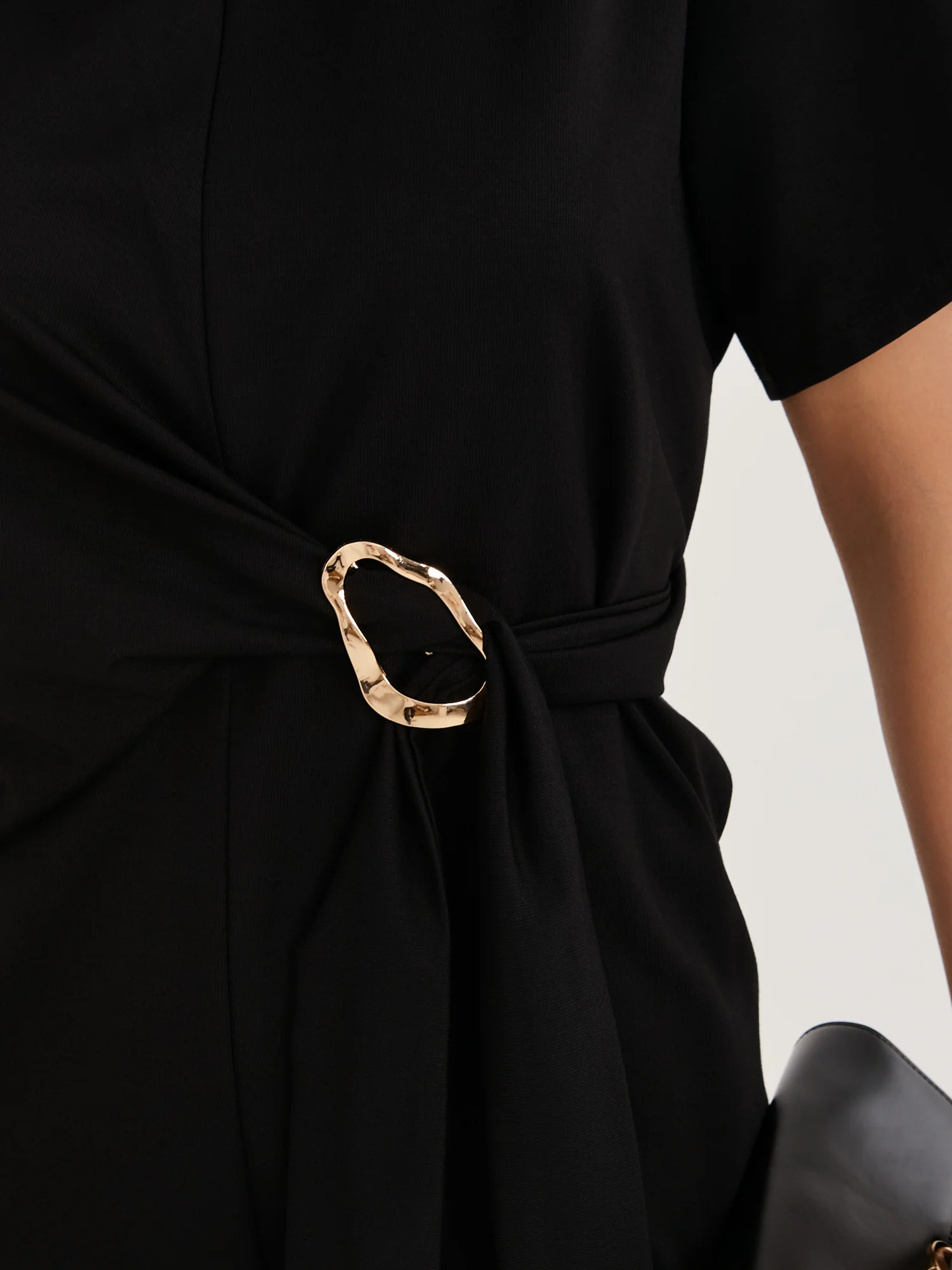 Rochie Dama Midi, Rochie dreapta, MODA ITALY, Negru de Vara - Image 5
