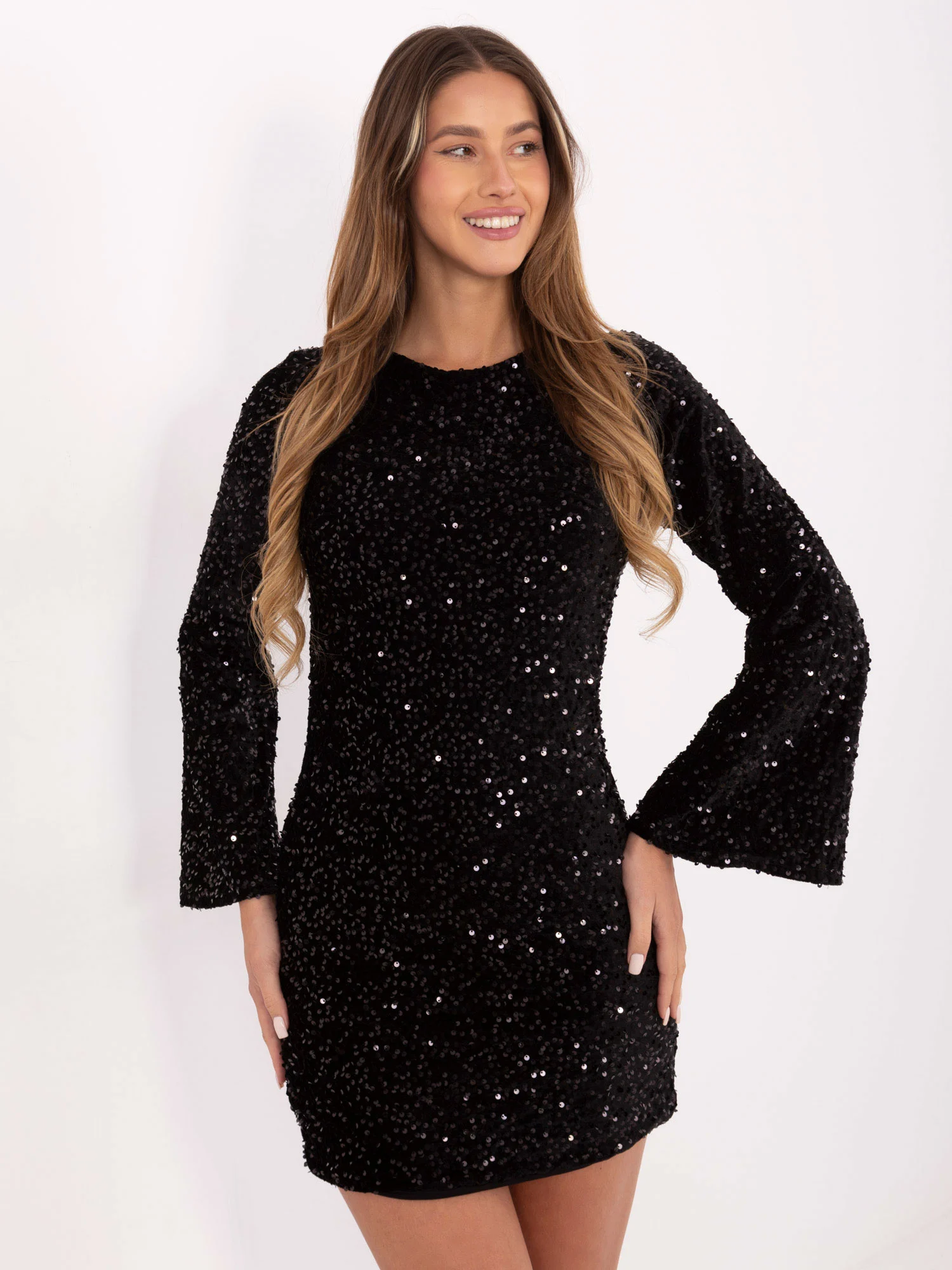 Rochie Dama Maxi, Paiete, ITALY MODA, Negru de Petrecere - Image 4