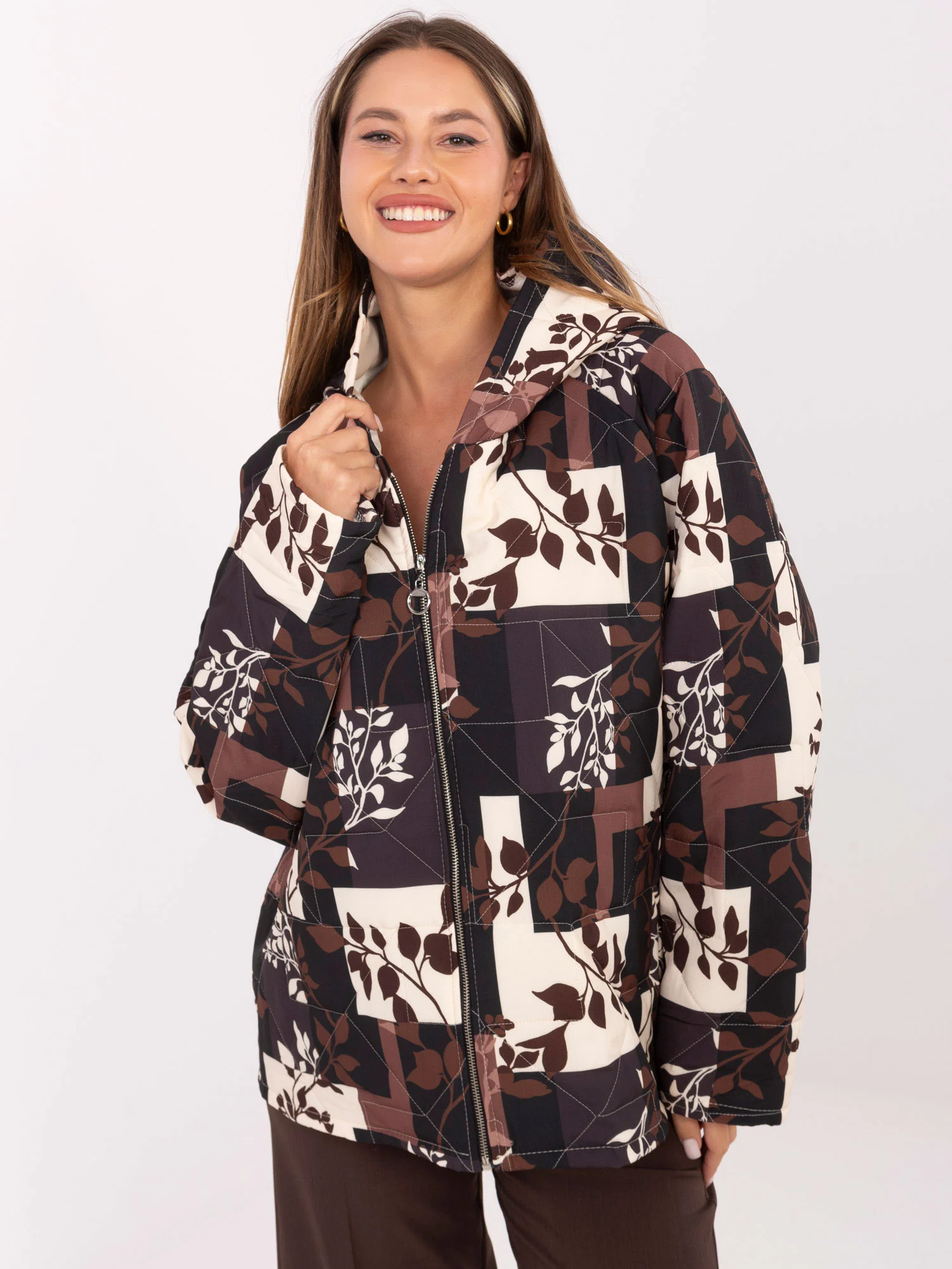 Jacheta Dama Maneca lunga, Imprimat, MODA ITALY, Negru de Vara - imagine 2