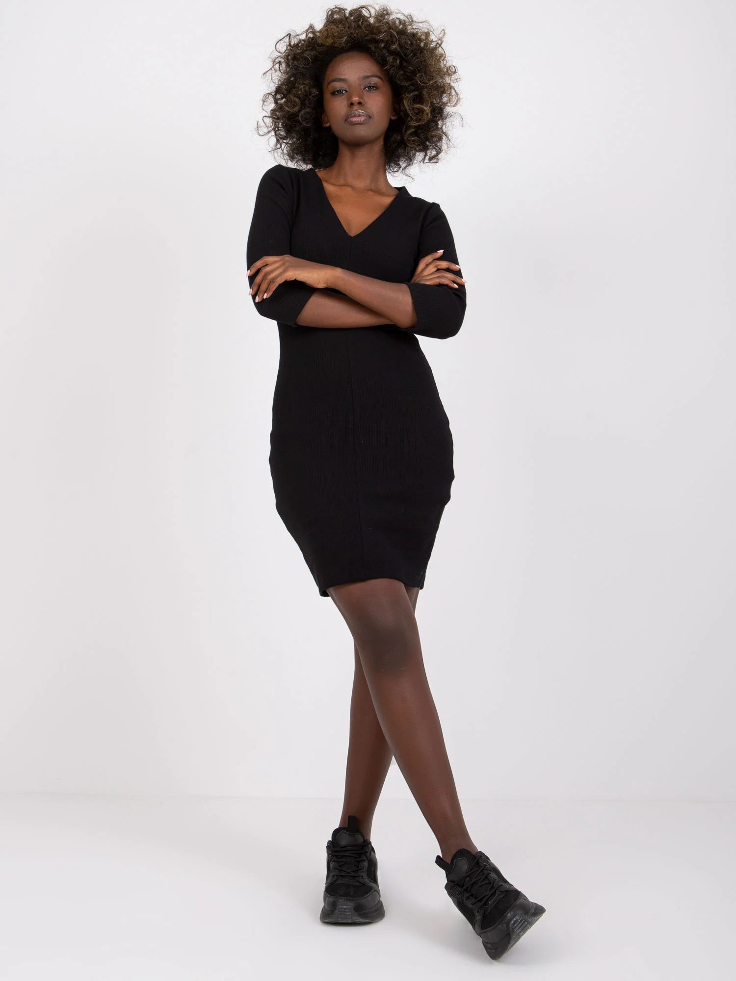 Rochie Dama Mini, Dungi, RUE PARIS, Negru Eleganta Office - imagine 5