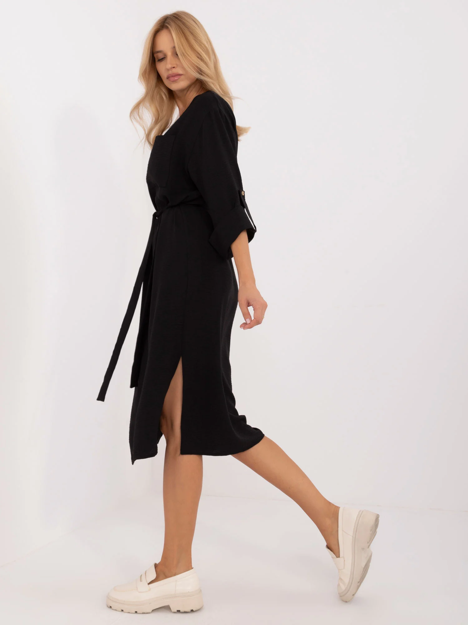 Rochie Dama Midi, Rochie dreapta, LAKERTA, Negru Eleganta Office - Image 3