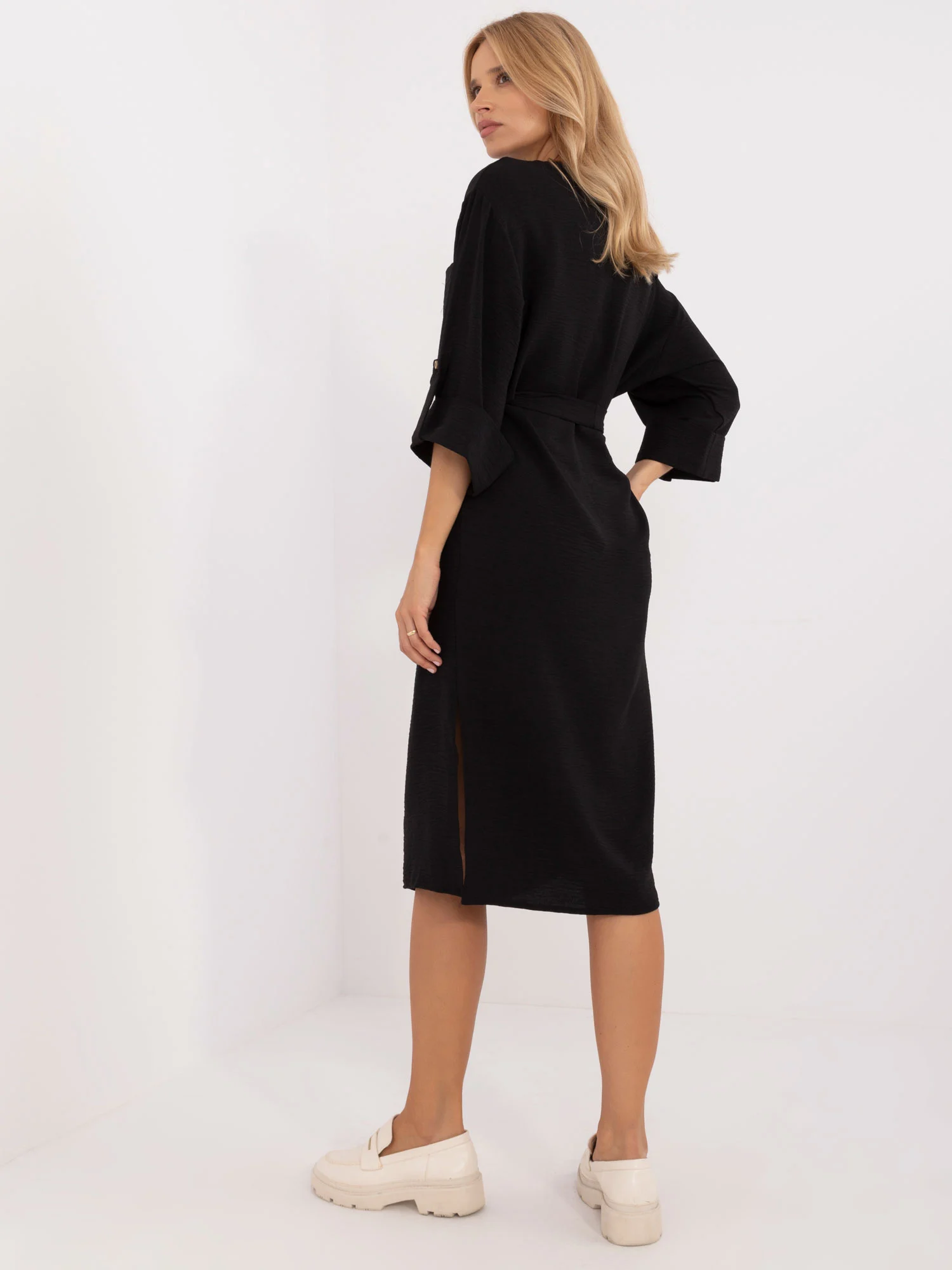 Rochie Dama Midi, Rochie dreapta, LAKERTA, Negru Eleganta Office - Image 5