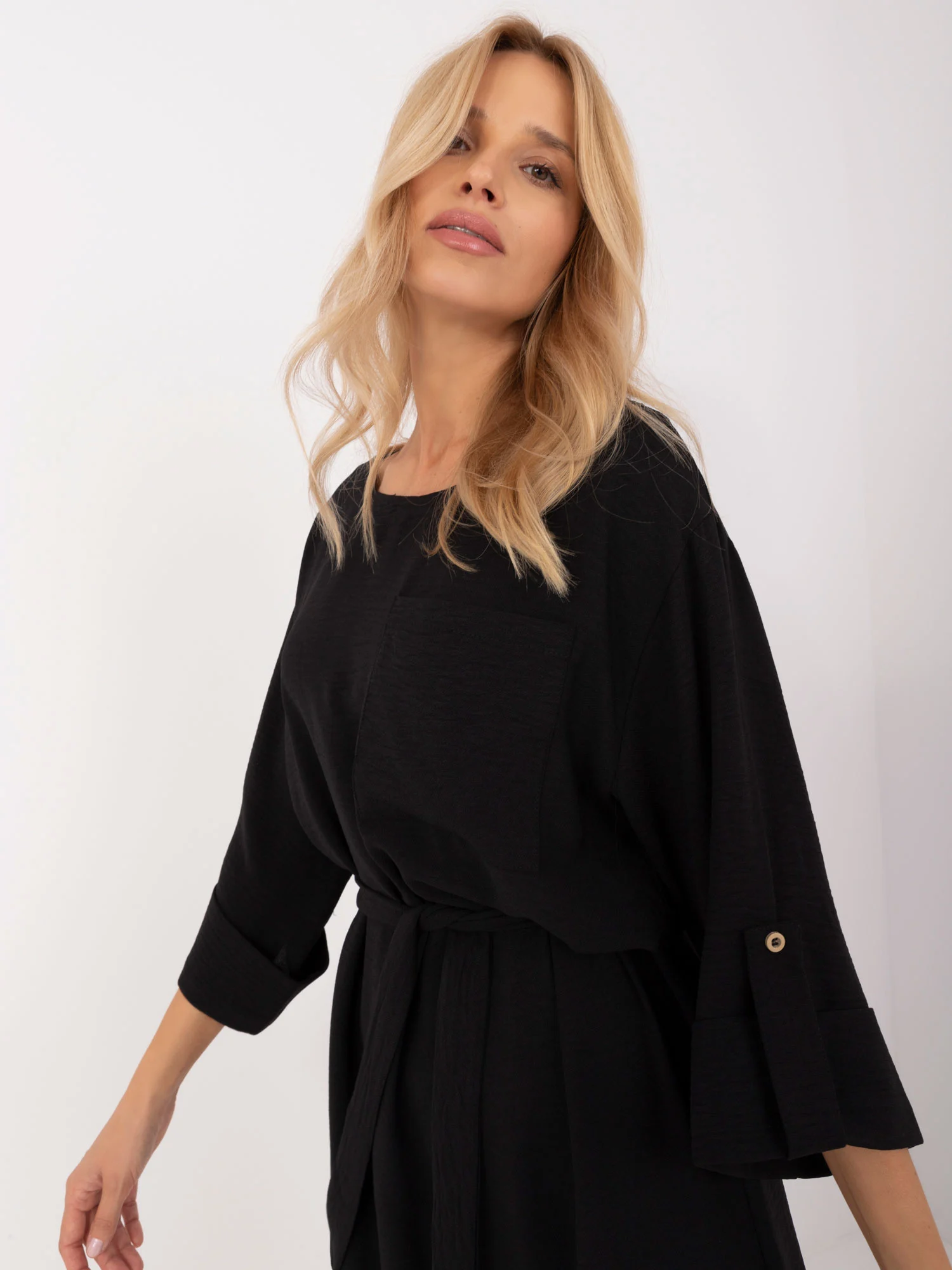 Rochie Dama Midi, Rochie dreapta, LAKERTA, Negru Eleganta Office - Image 2