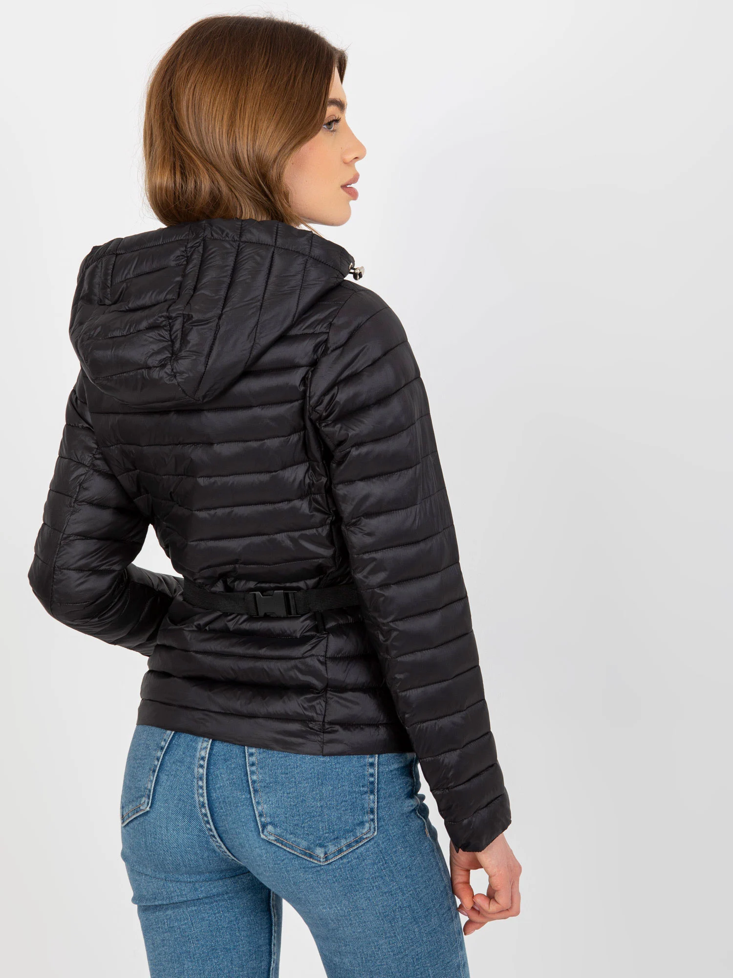 Jacheta Dama Maneca lunga, Guler inalt, Honey Winter, Negru de Vara Marimi Mari - imagine 2