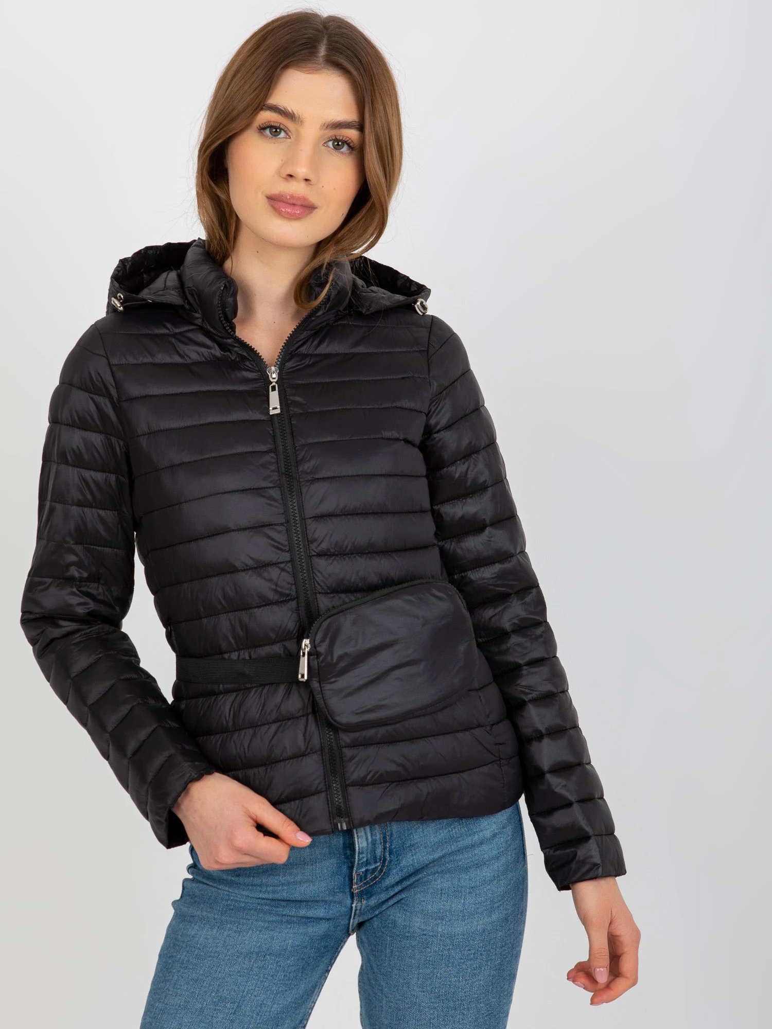 Jacheta Dama Maneca lunga, Guler inalt, Honey Winter, Negru de Vara Marimi Mari - imagine 5