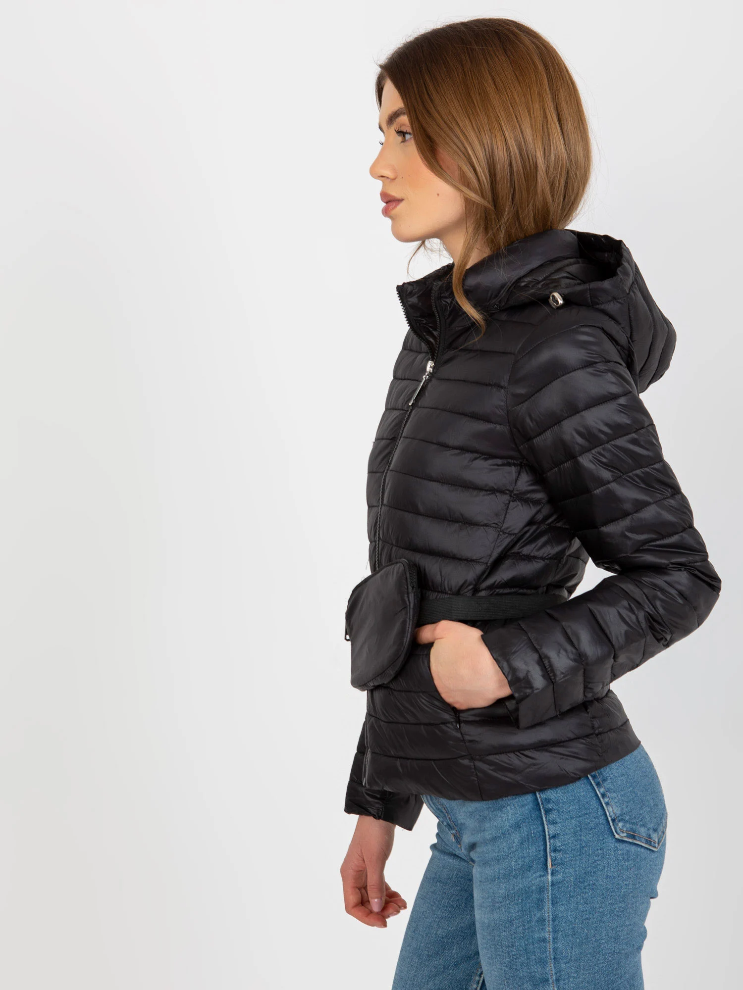Jacheta Dama Maneca lunga, Guler inalt, Honey Winter, Negru de Vara Marimi Mari - imagine 6