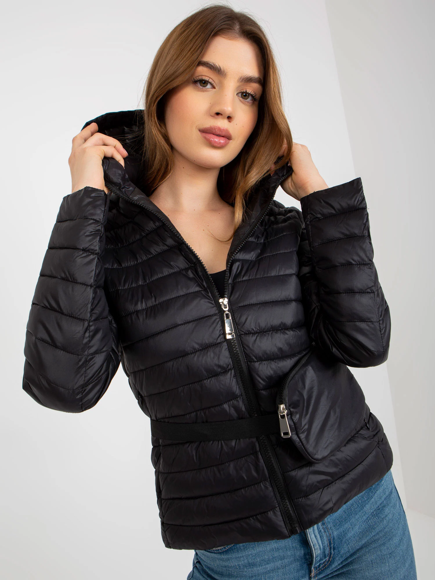 Jacheta Dama Maneca lunga, Guler inalt, Honey Winter, Negru de Vara Marimi Mari - imagine 7