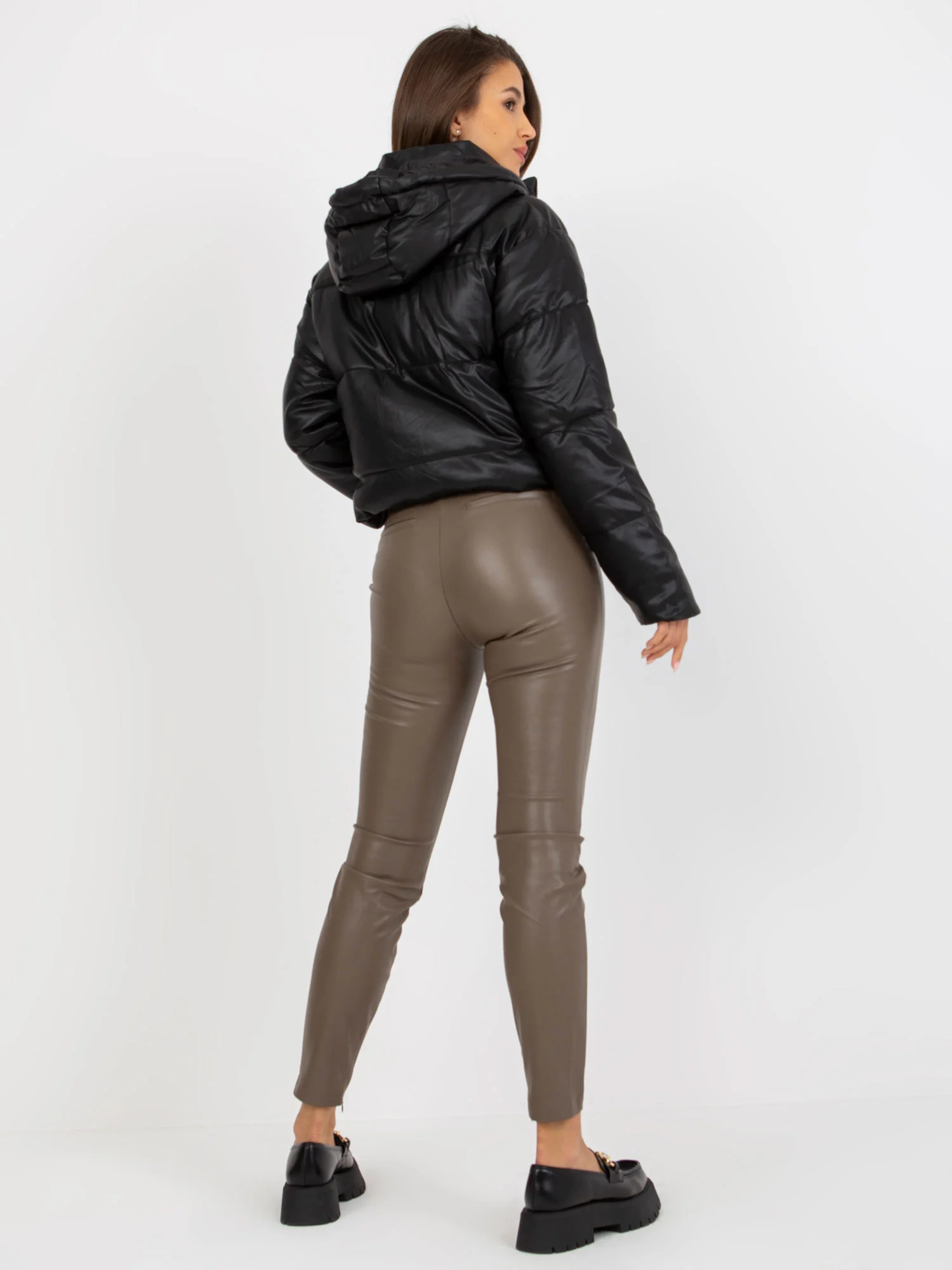 Jacheta Dama Maneca lunga, Guler inalt, Z-Desing Jacket Style, Negru Casual - imagine 5