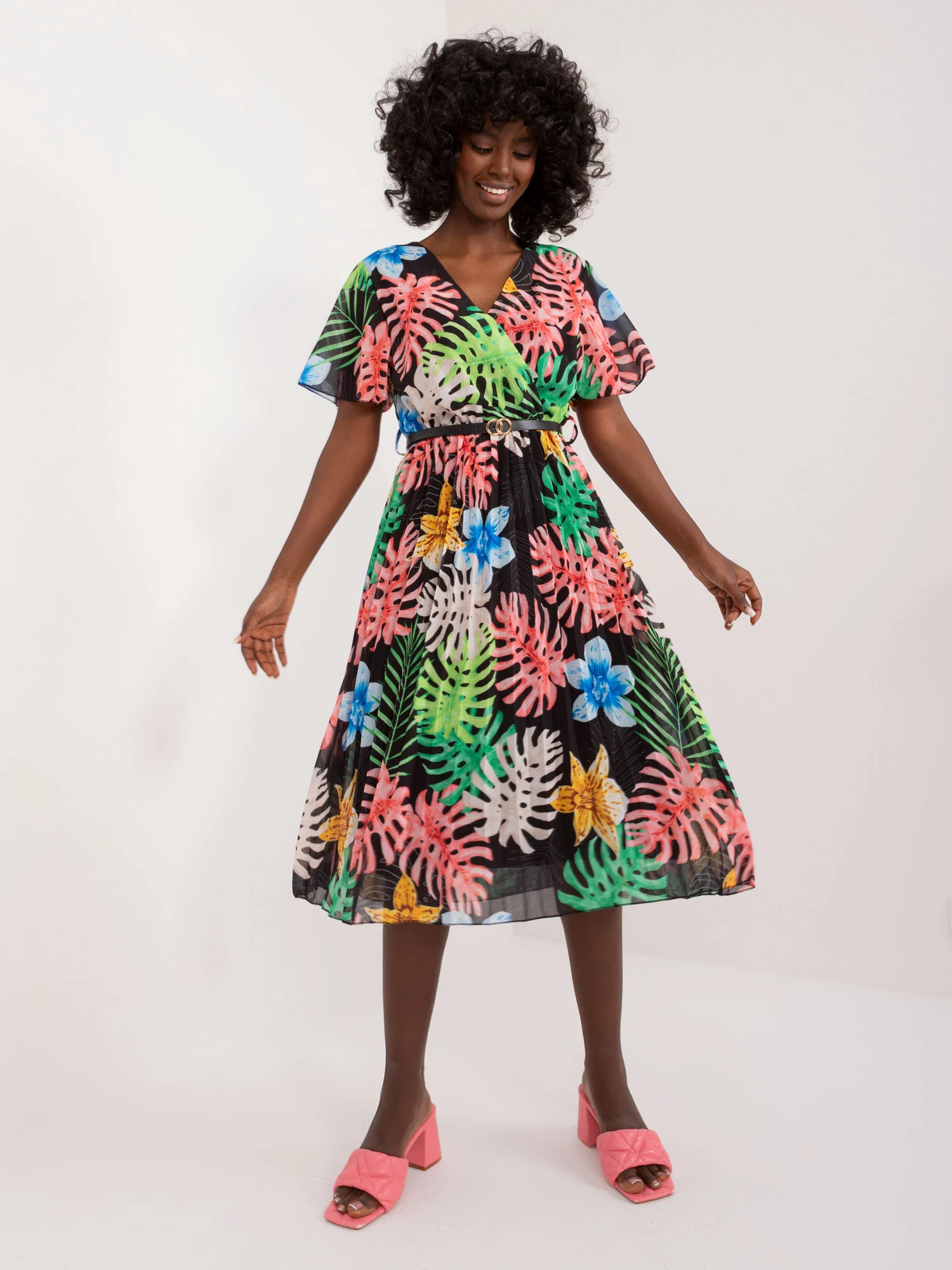 Rochie Dama Midi, Lejera, ITALY MODA, Negru - Image 2