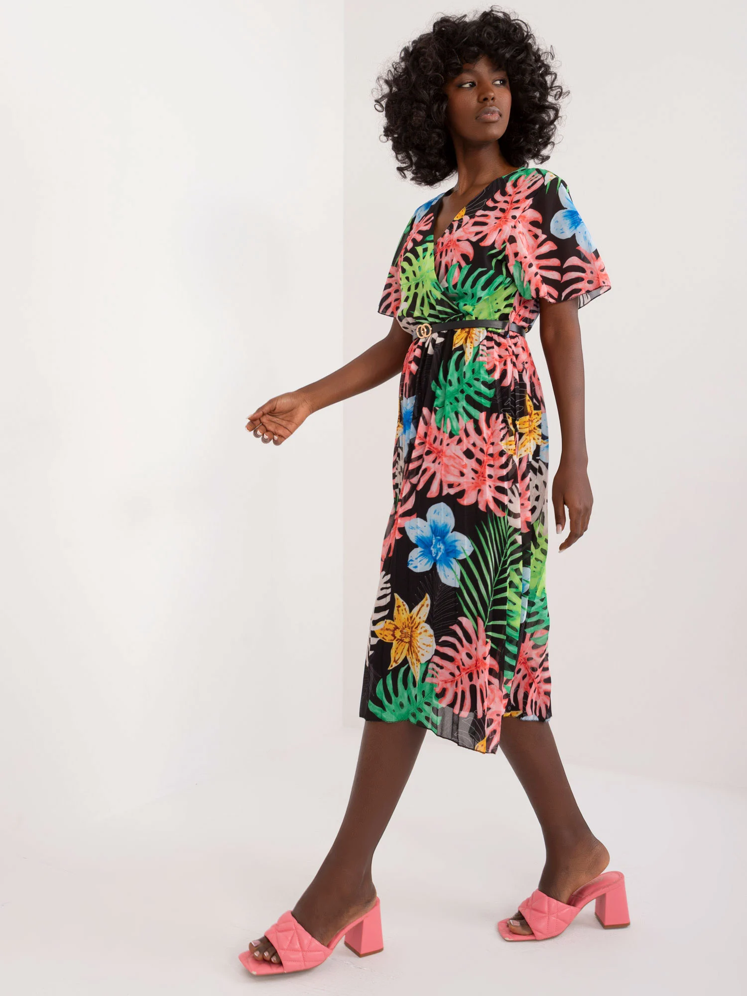 Rochie Dama Midi, Lejera, ITALY MODA, Negru - Image 4