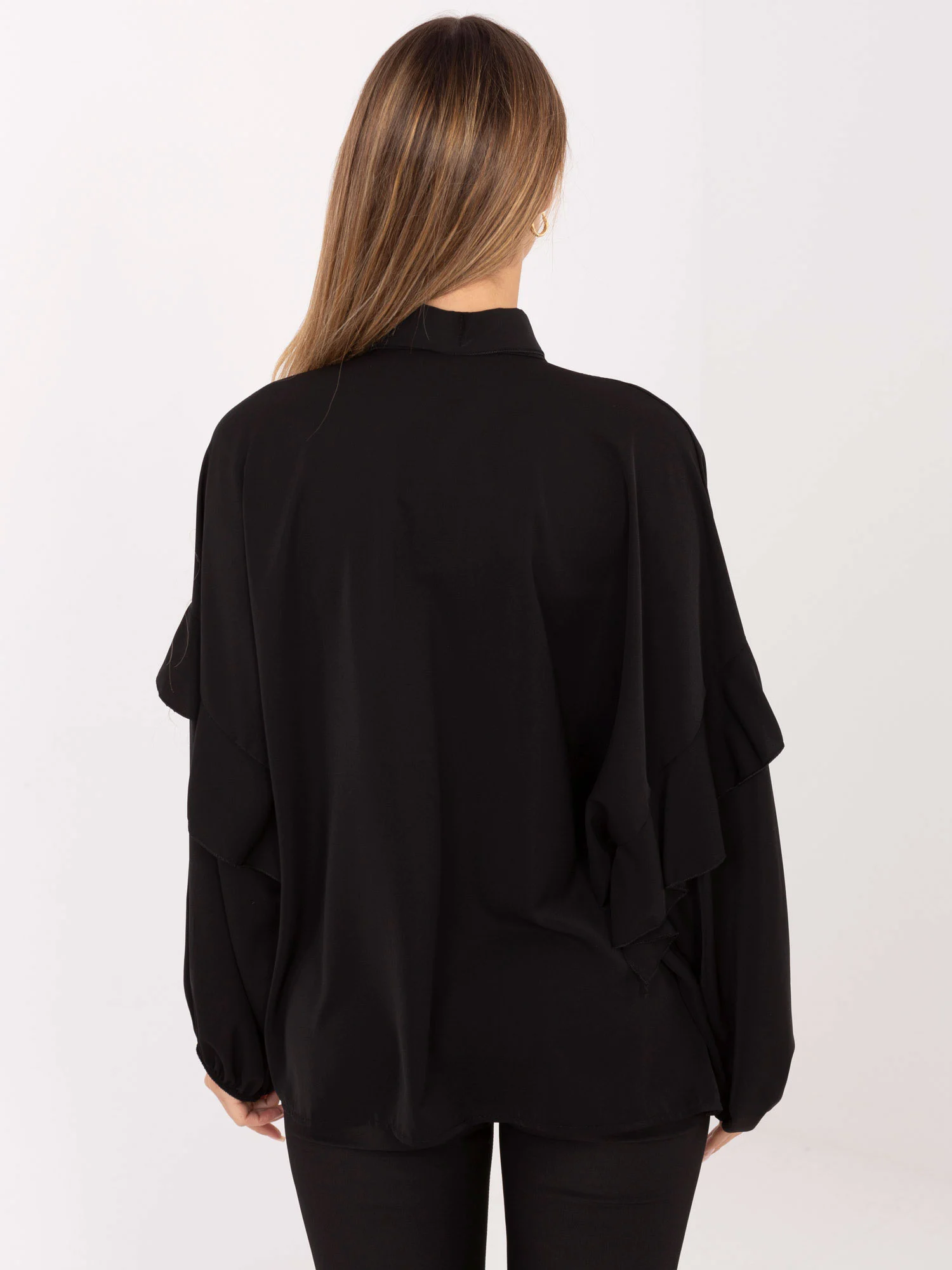 Camasa Dama Maneca lunga, Elegant, RED LINE, Negru Eleganta Office - imagine 2