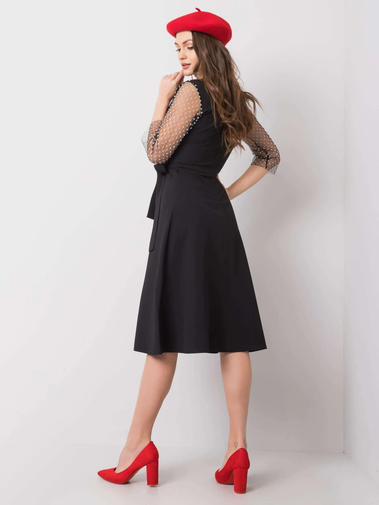 Rochie Dama Midi, Buline, LAKERTA, Negru de Ocazie Nunta - imagine 5